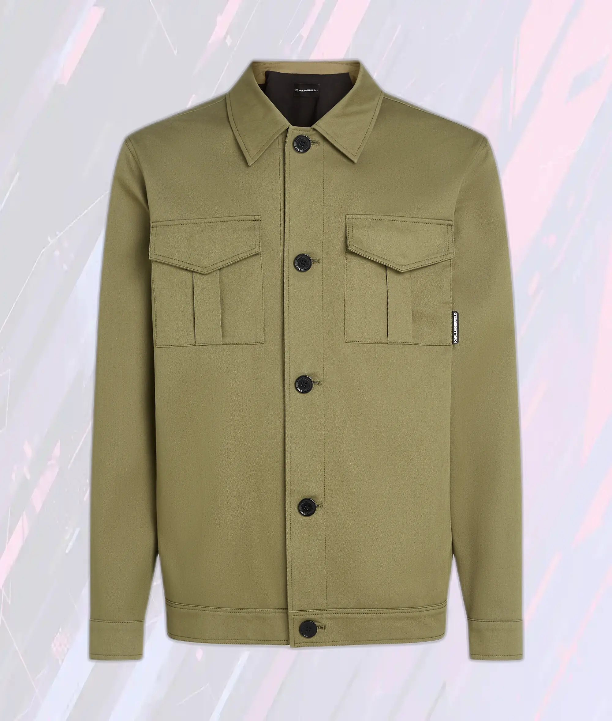 Veste Utilitaire Karl Lagerfeld Vert Cendré - Style Urbain Intemporel