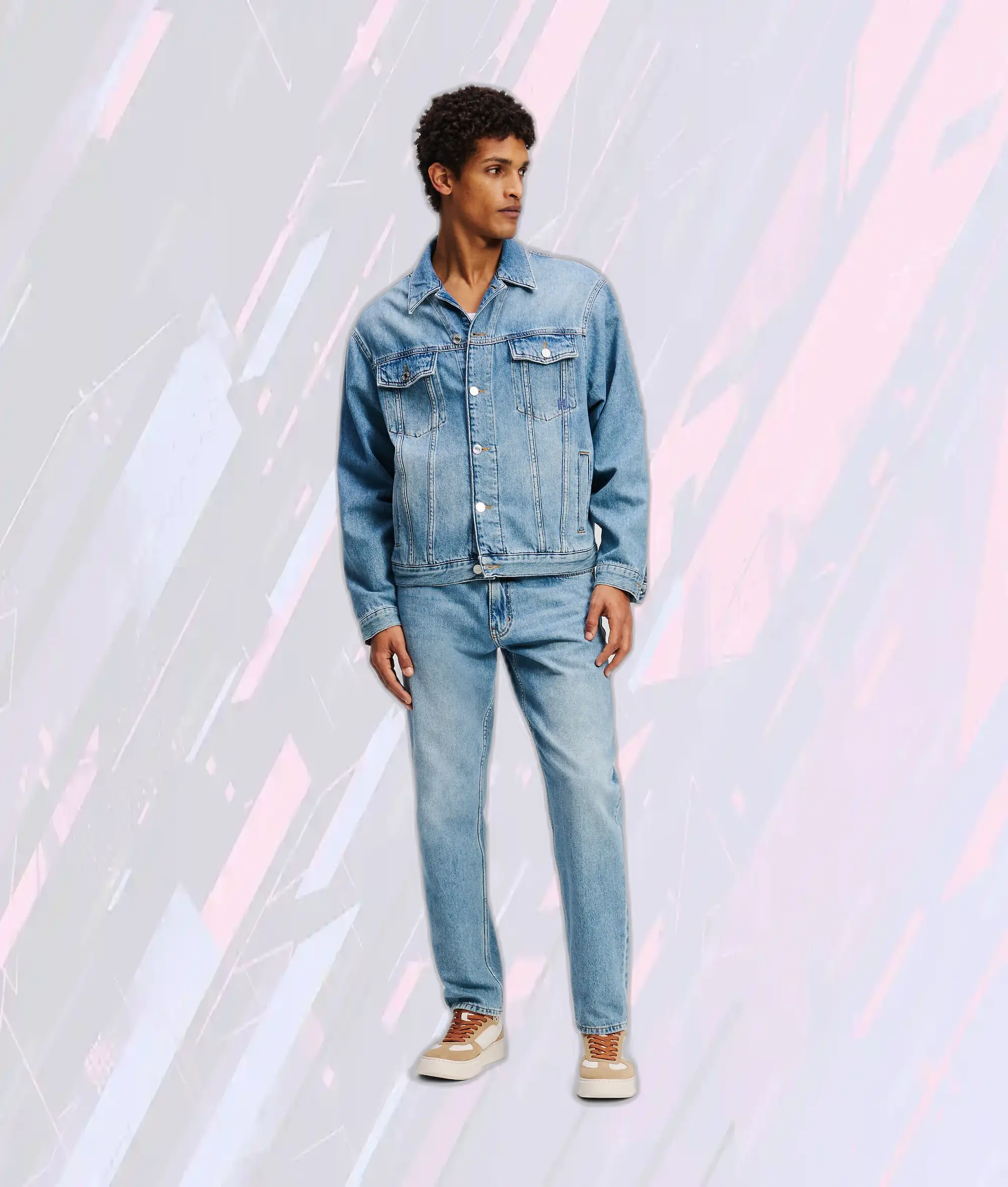 Veste Denim Lavé Bleu Moyen avec Monogramme KL - Karl Lagerfeld