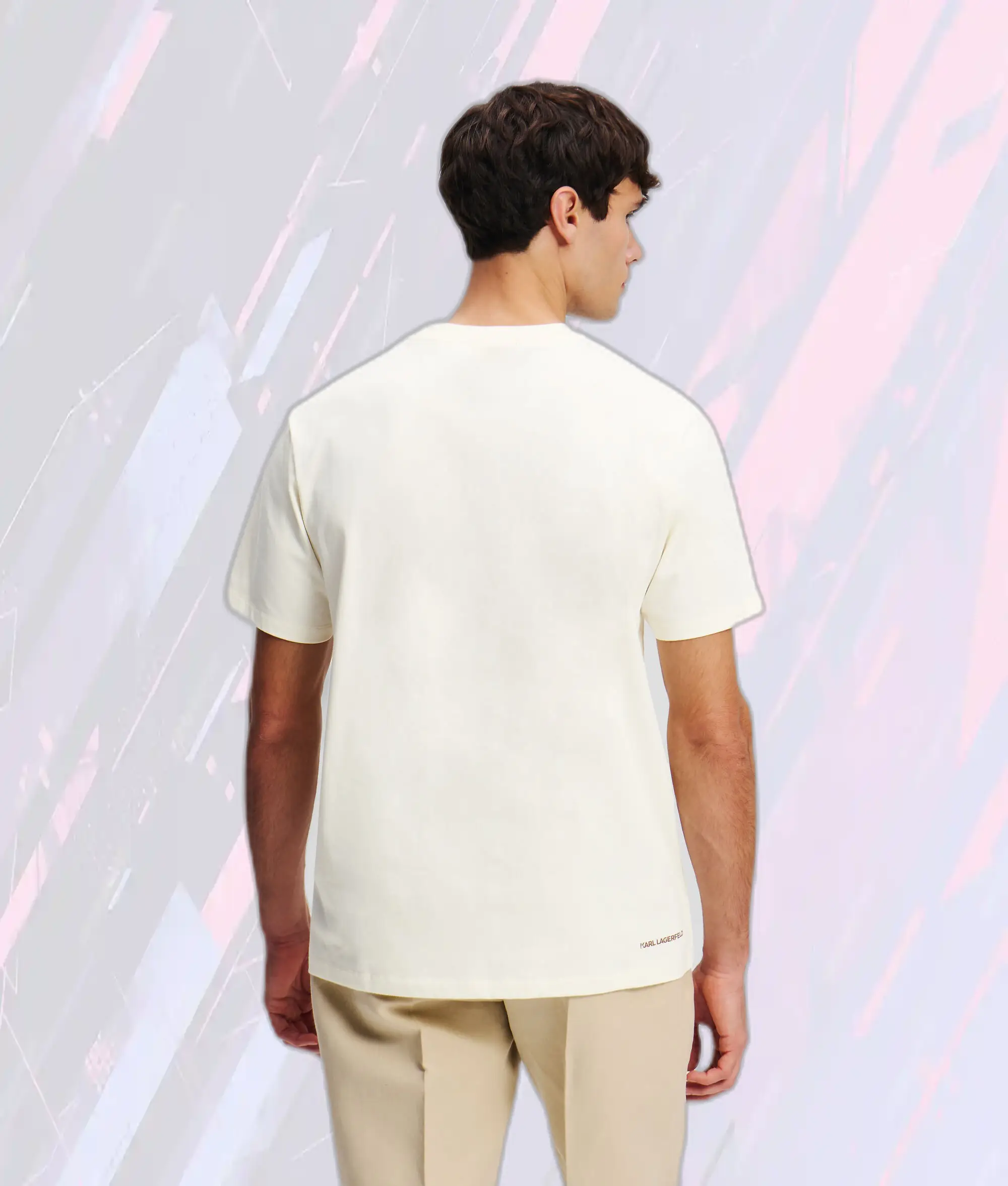 T-Shirt à Manches Courtes Karl Lagerfeld avec Logo Signature et Motif Crème Gourmande Cannoli