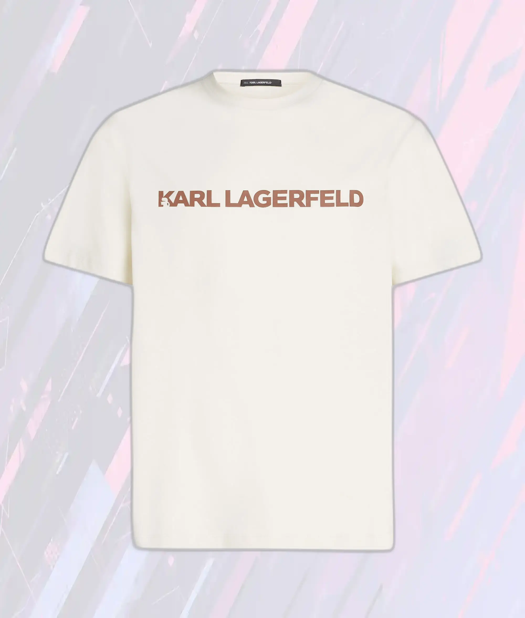 T-Shirt à Manches Courtes Karl Lagerfeld avec Logo Signature et Motif Crème Gourmande Cannoli