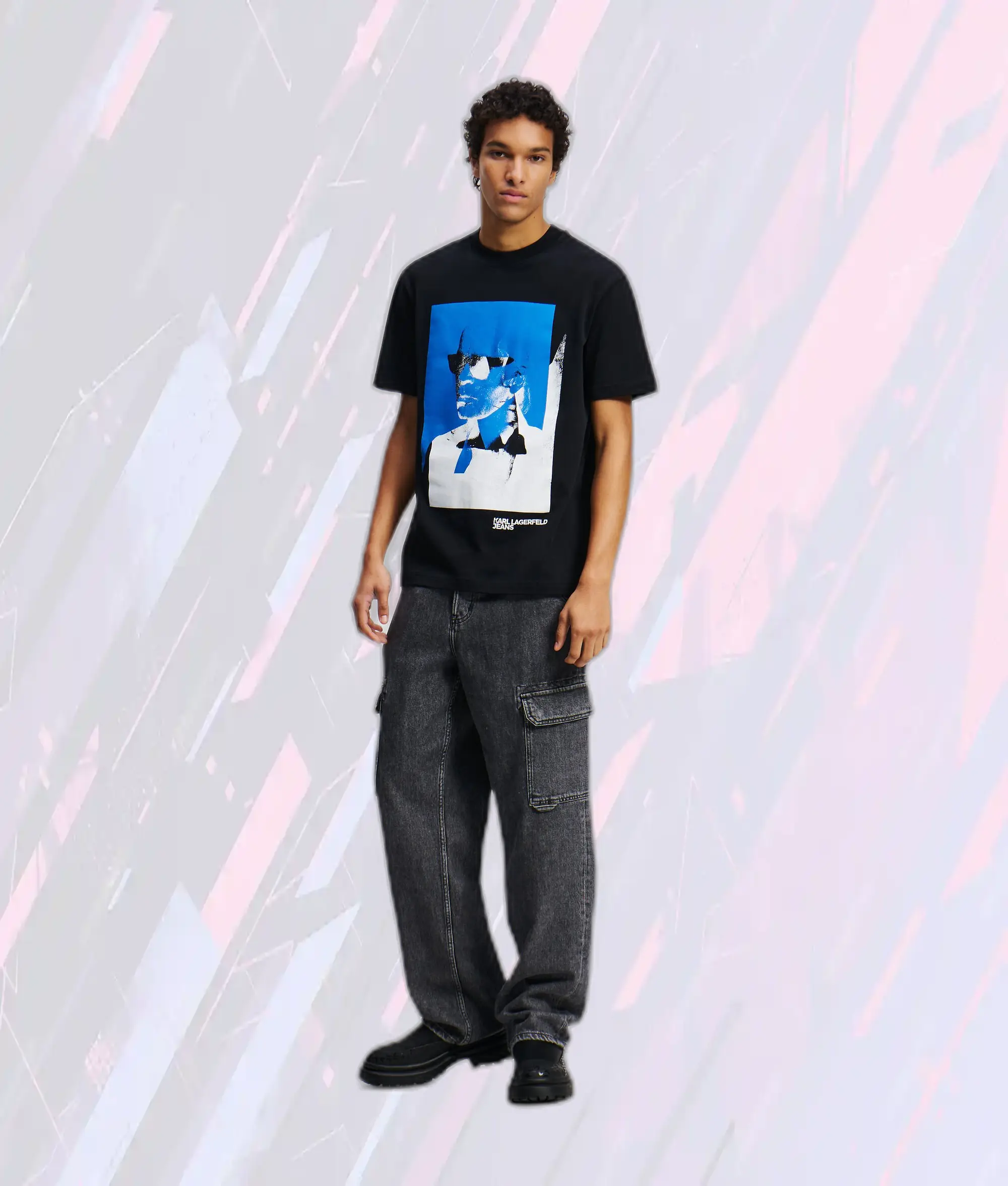 Karl Lagerfeld - Tee en Coton à Motif Karl Noir Essentiel