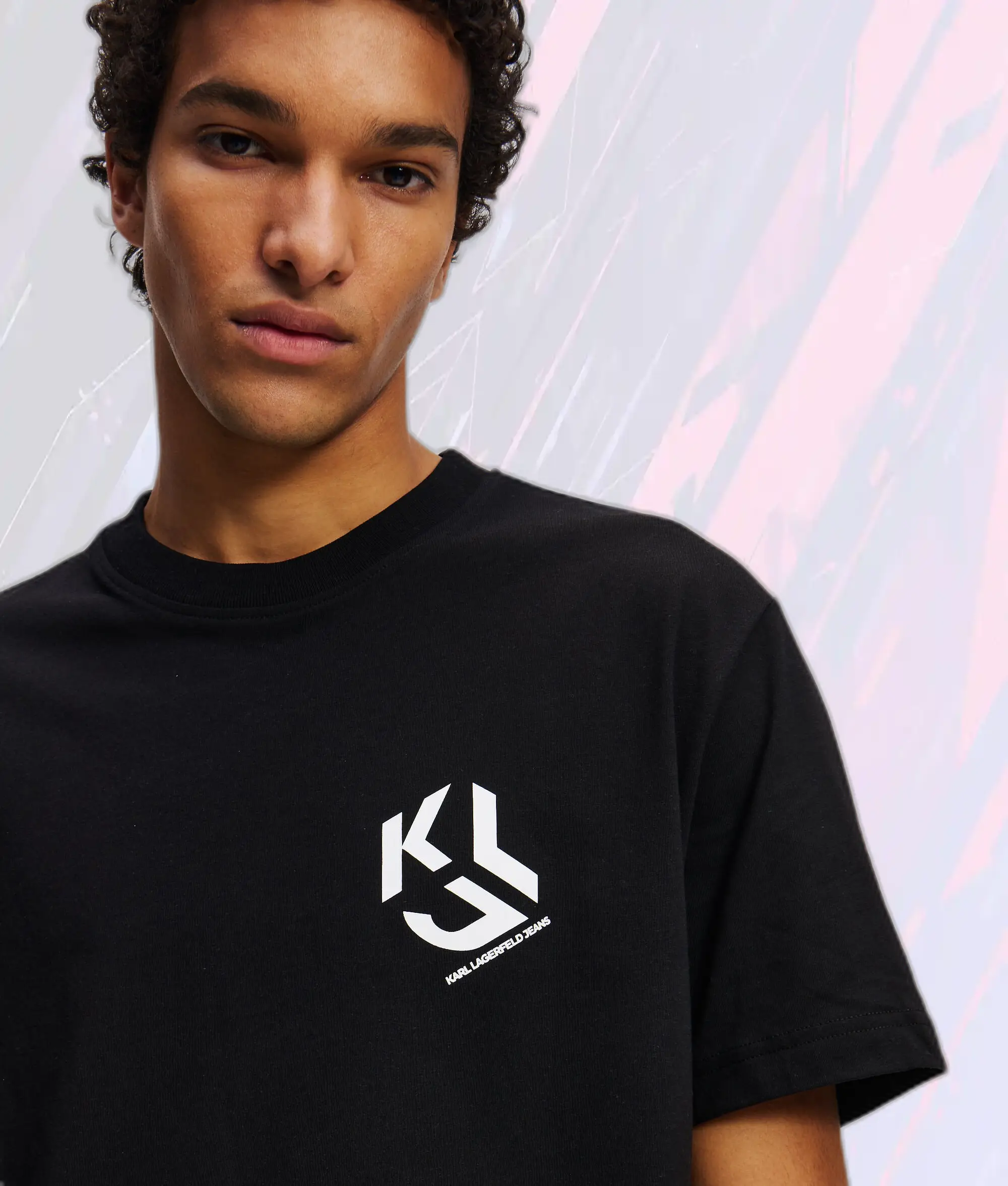 T-Shirt Signature Karl Lagerfeld à Motif Monogramme Noir