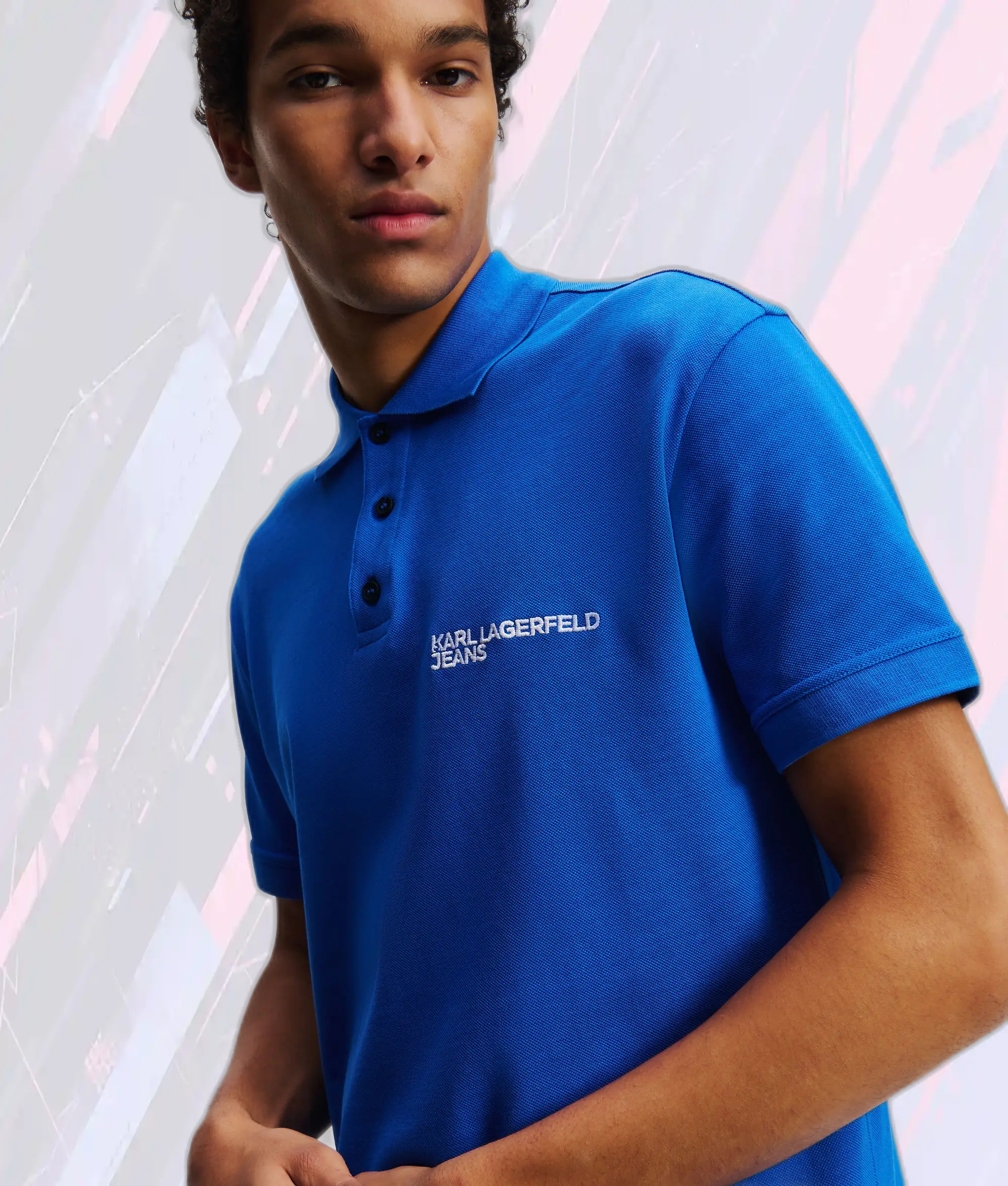 Polo Karl Lagerfeld KLJ à Logo Bleu Azur