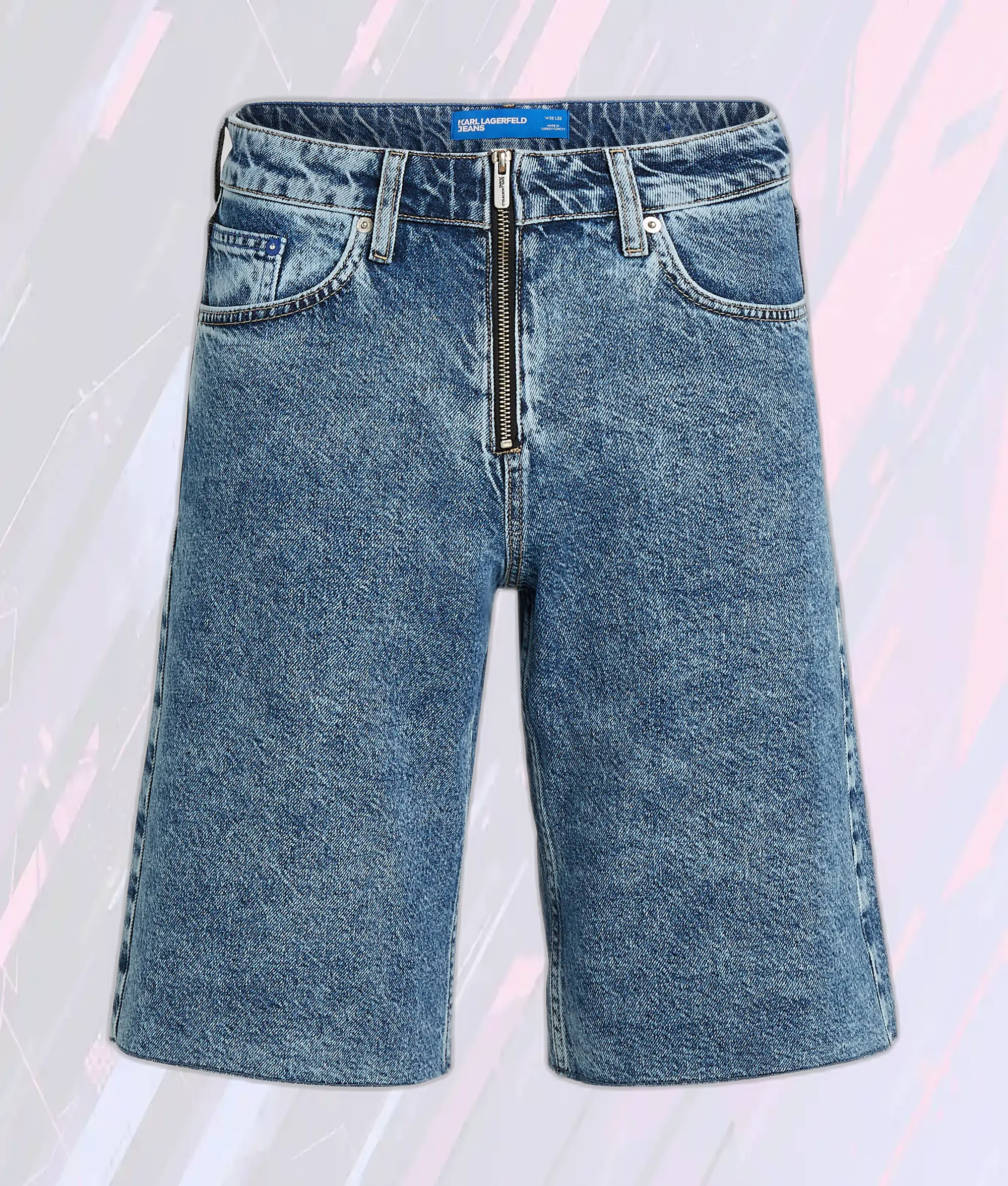 Short en Jean Détente Bleu Foncé Acidulé par Karl Lagerfeld