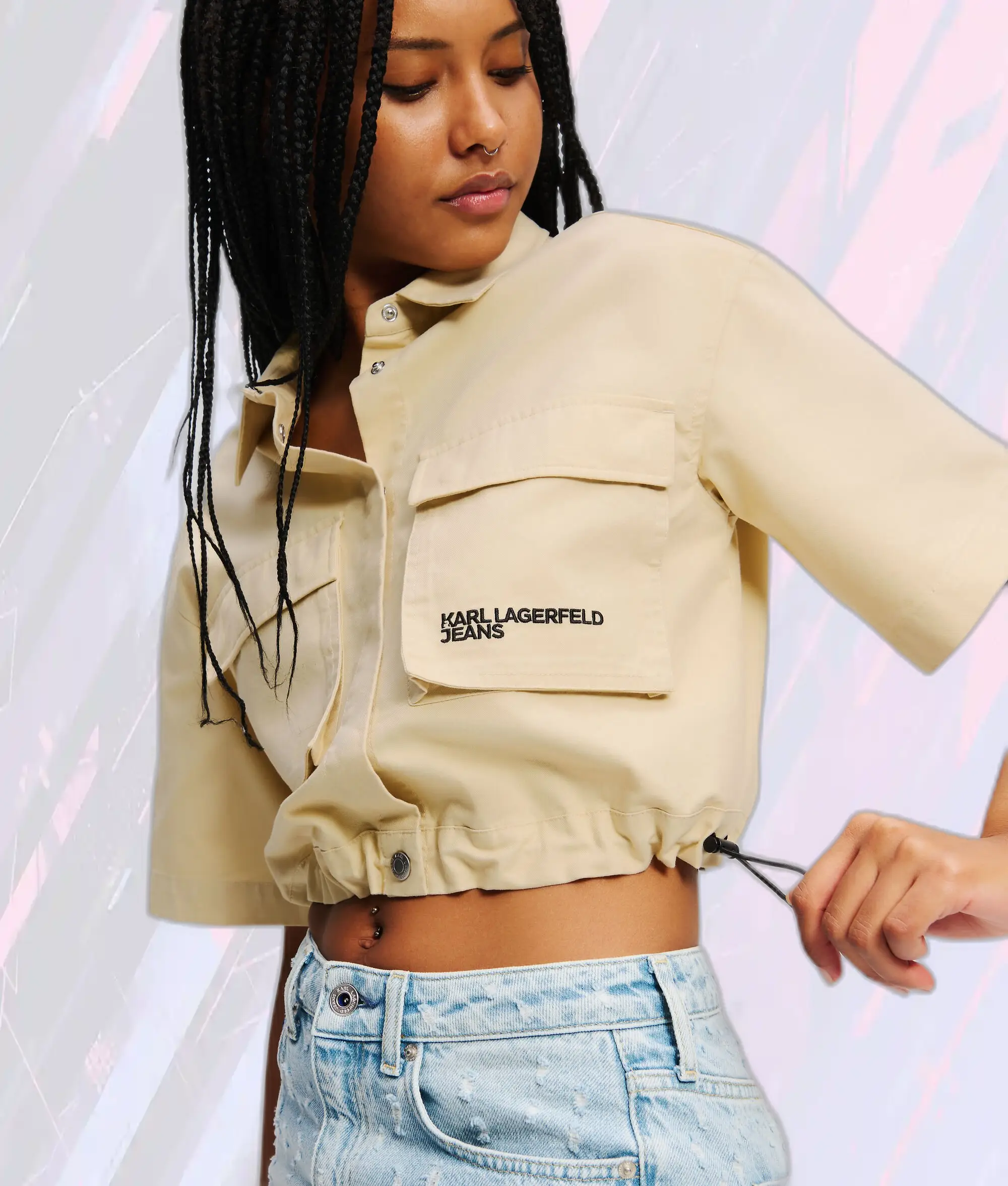 Karl Lagerfeld Chemise Utilitaire Cendre-Bois