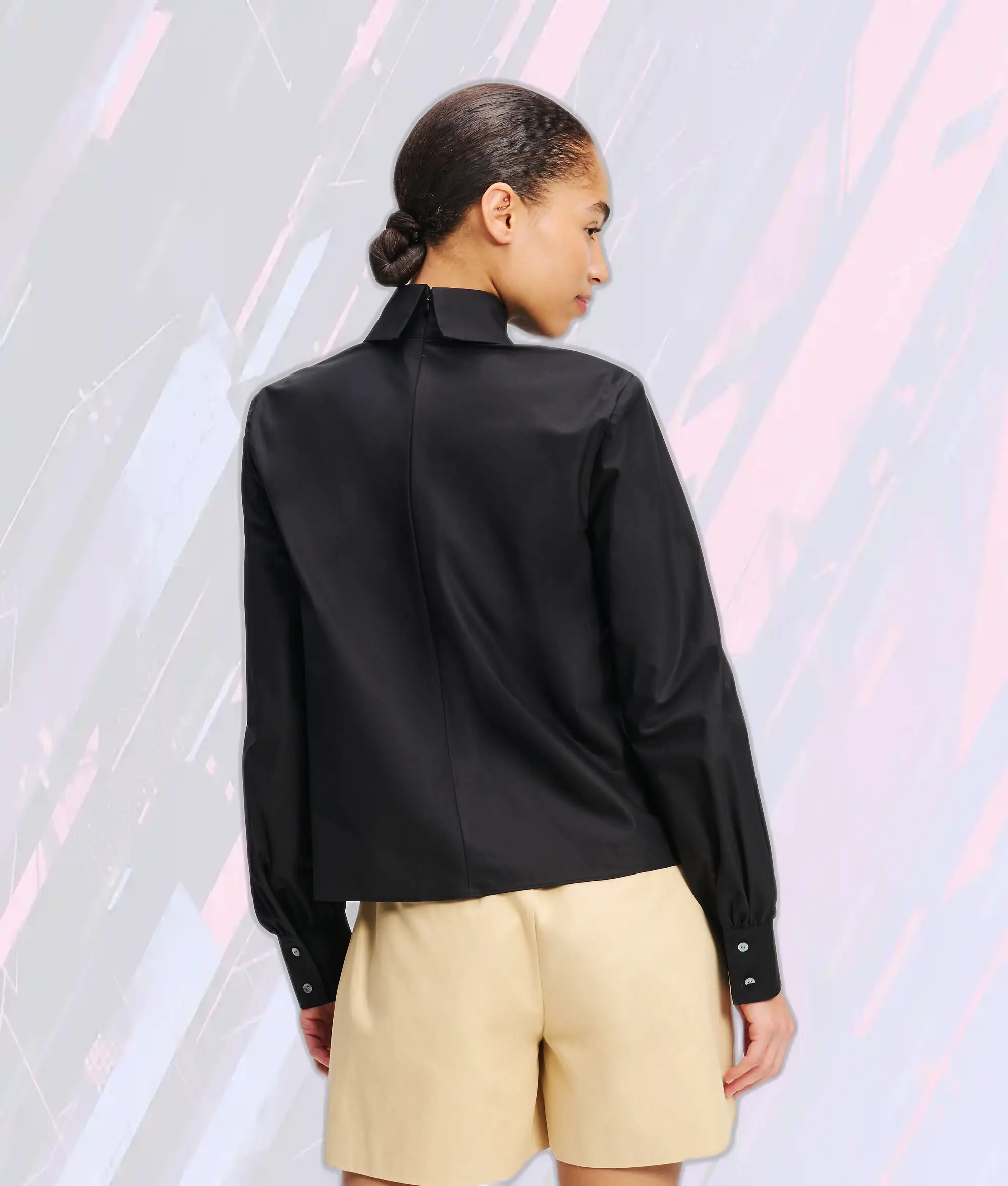 Karl Lagerfeld Chemise Élégante avec Nœud Décoratif - Collection Essentiels Noir