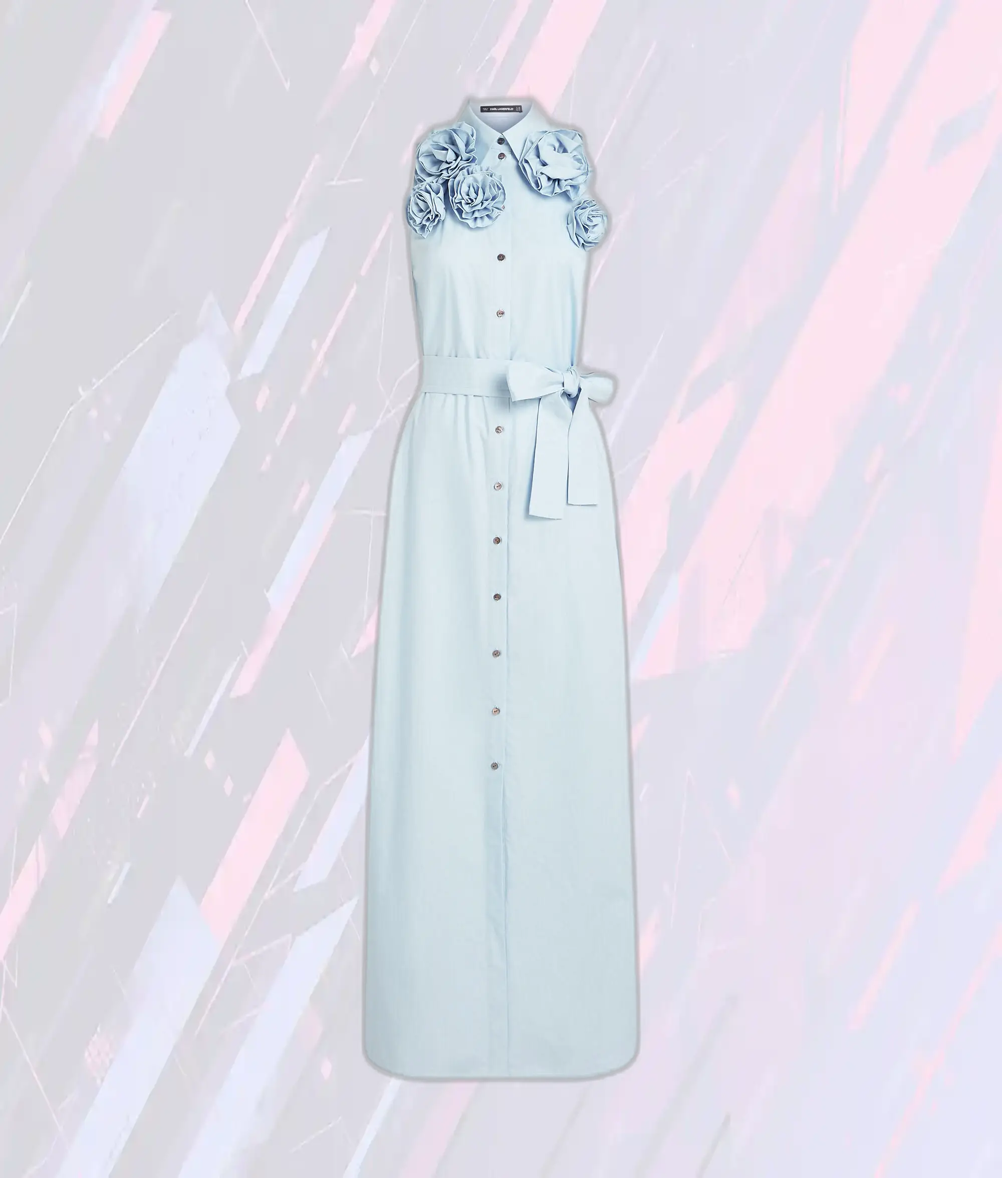 Robe Chemisier Karl Lagerfeld Motif Florale Kentucky Bleu Élégante