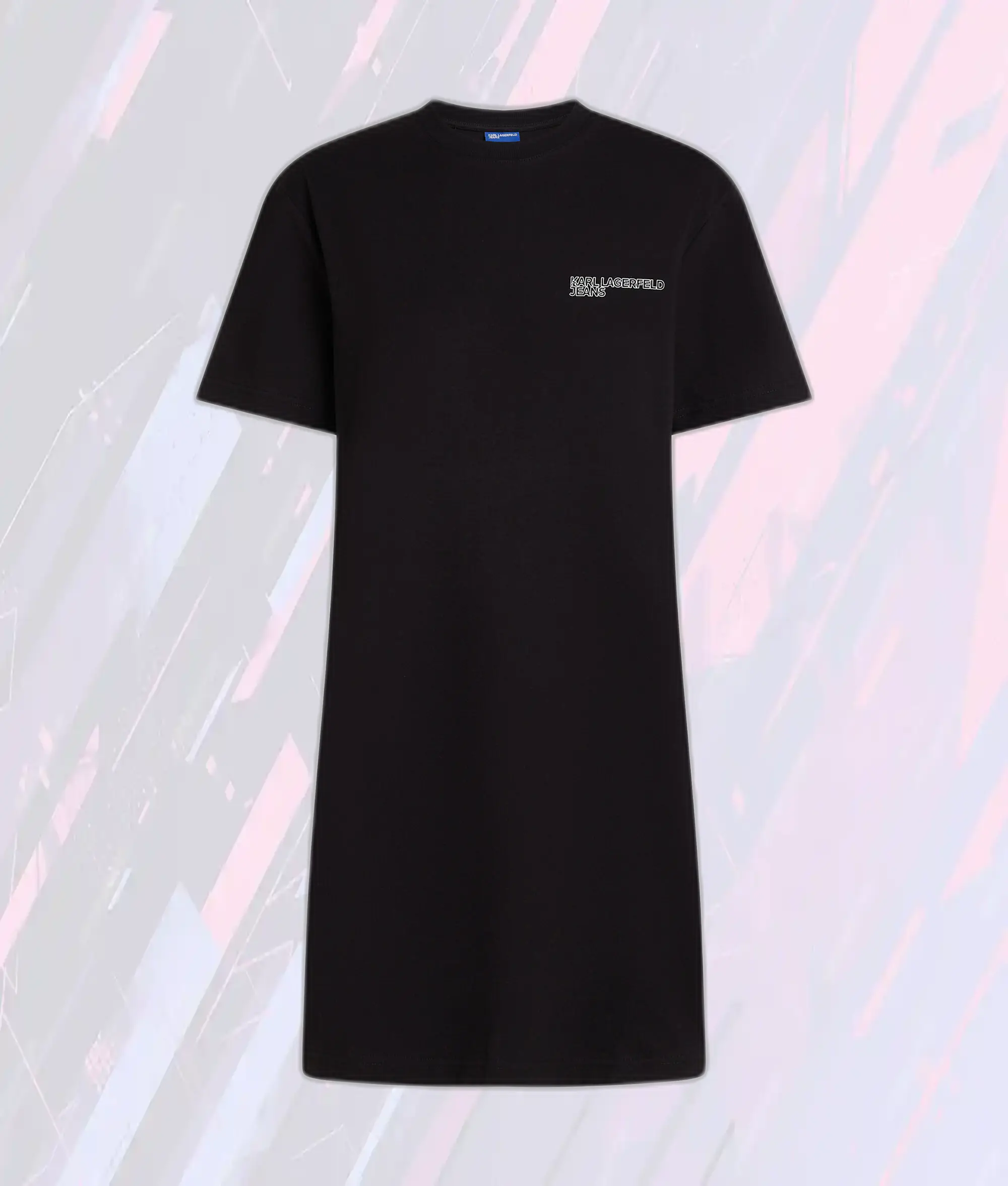 Robe T-shirt Karl Lagerfeld en maille coton noir avec logo KLJ brodé - Modèle élégant à col rond