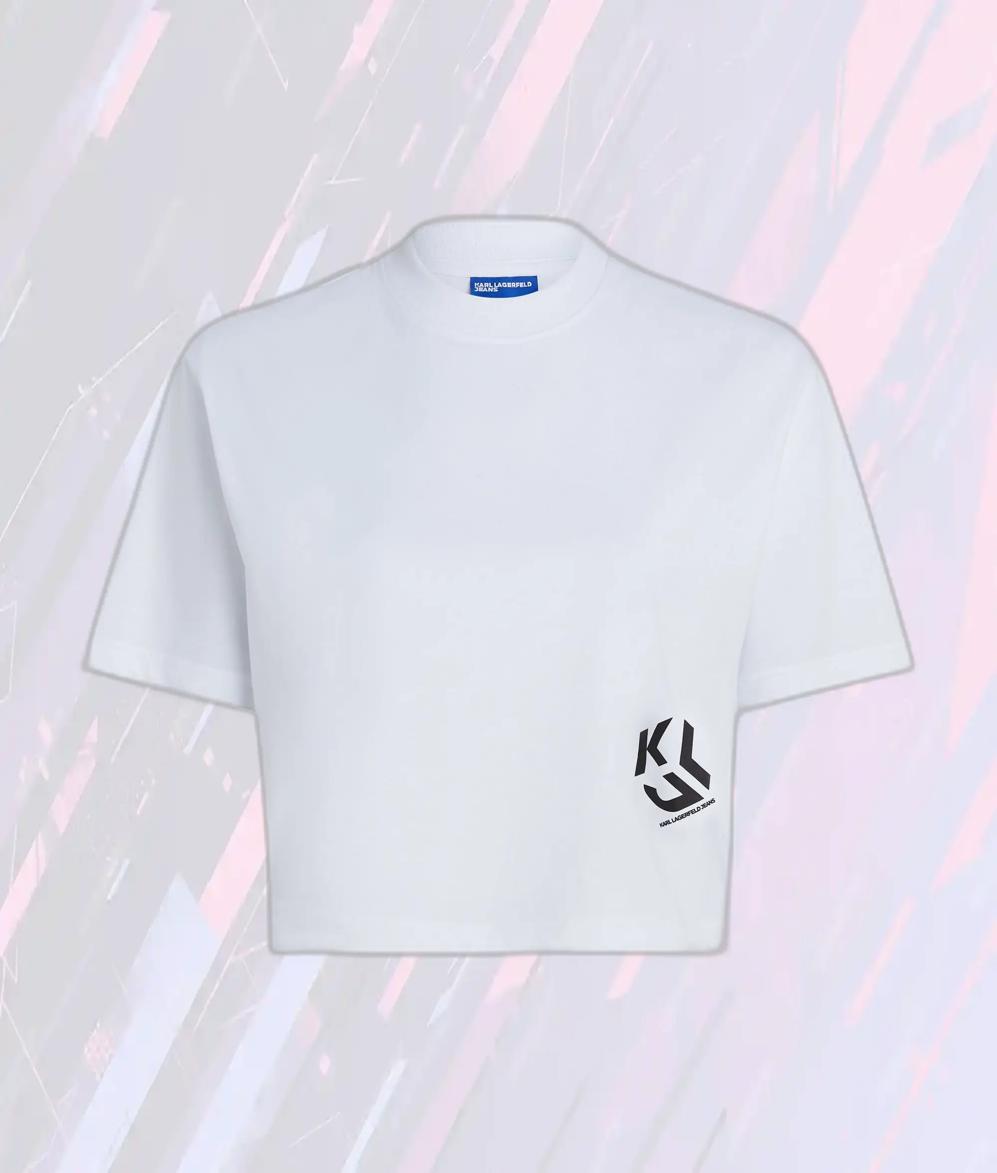 Karl Lagerfeld T-Shirt Court Élégant avec Motif Monogramme Klj Blanc - Style Urbain Mode Féminine