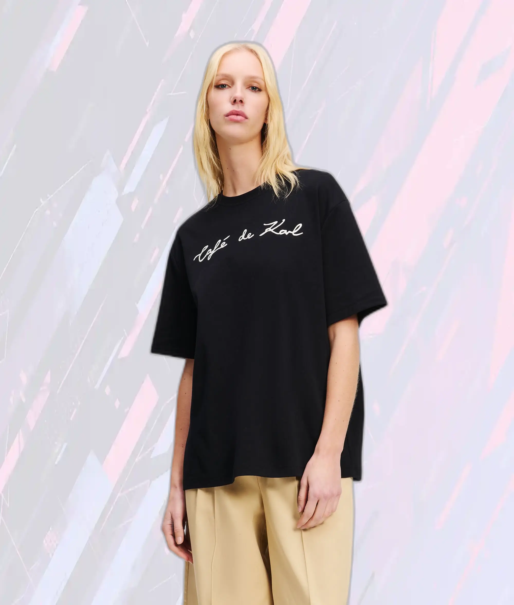 T-Shirt Oversized Noir Karl Lagerfeld x Jorge Parra - Collaboration Exclusive Mode Confortable