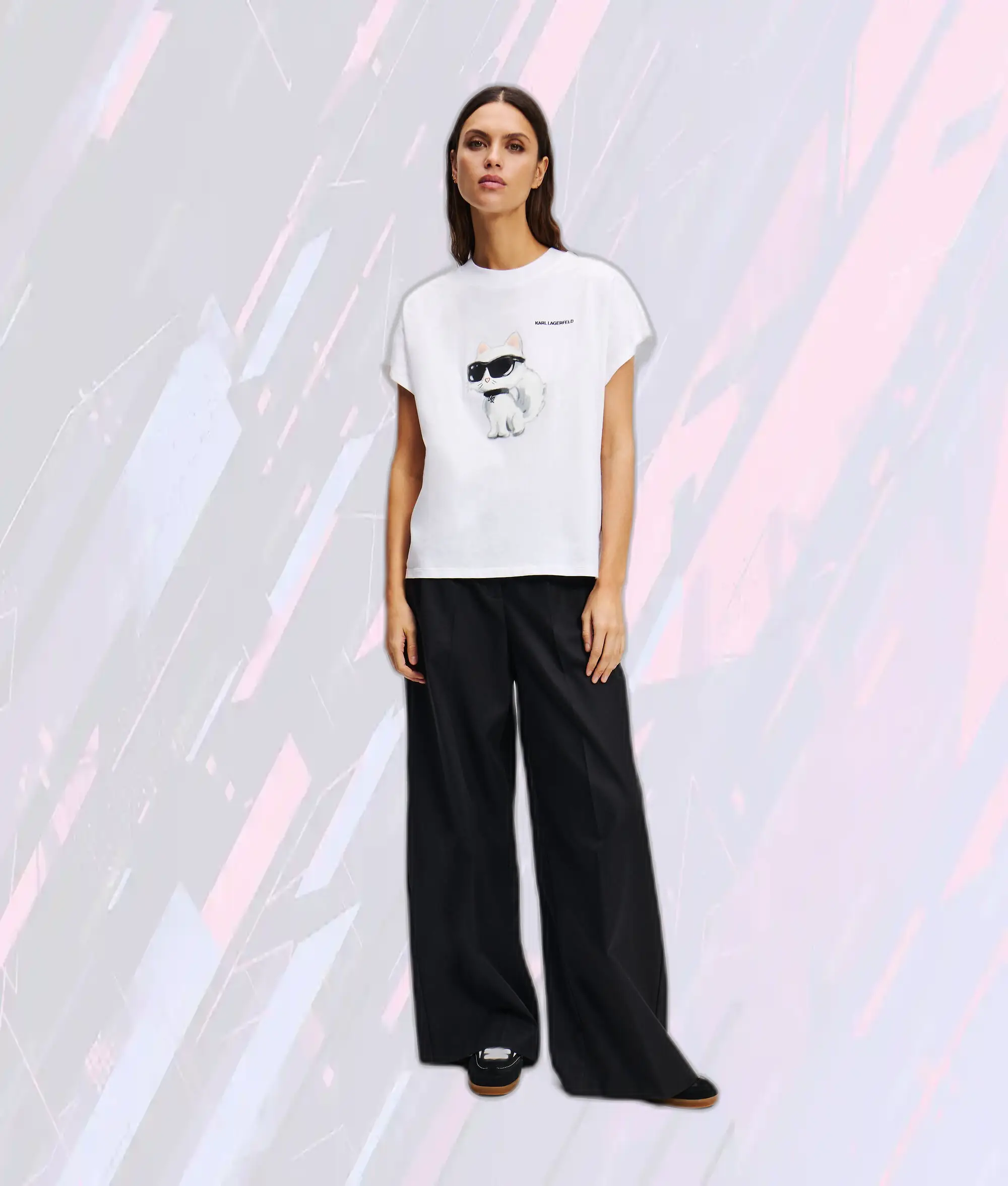 T-Shirt Oversized Blanc Édition Choupette Karl Lagerfeld