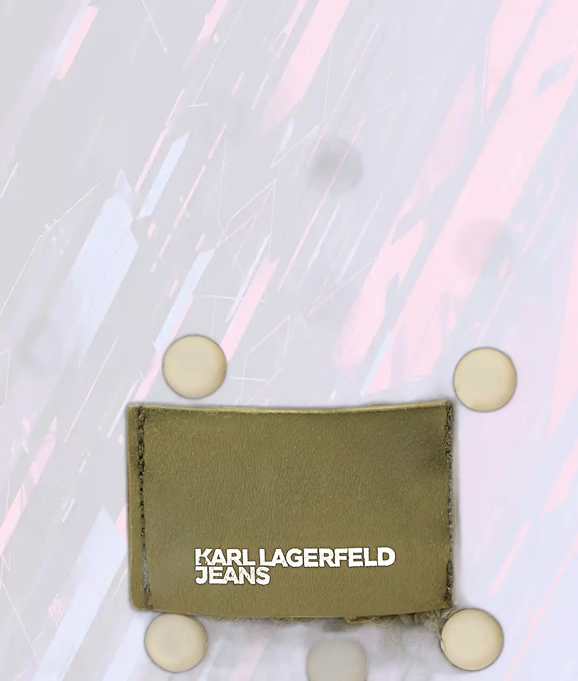 Sac Bandoulière Karl Lagerfeld en Crochet Vert Olive avec Broderie Perlée