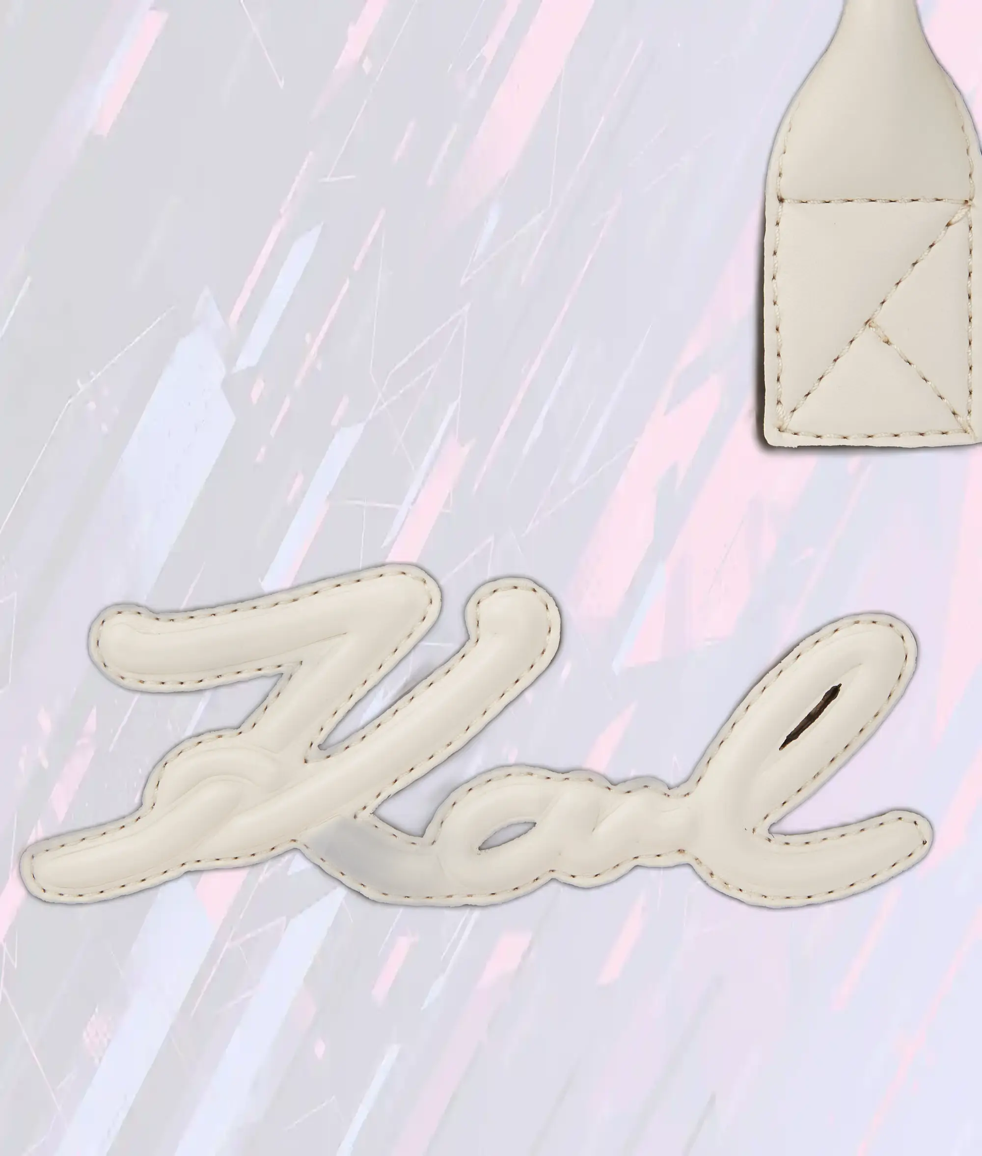Karl Lagerfeld - Panier Cabas Mini en Raphia Tressé Naturel, Édition Signature Cementhe K