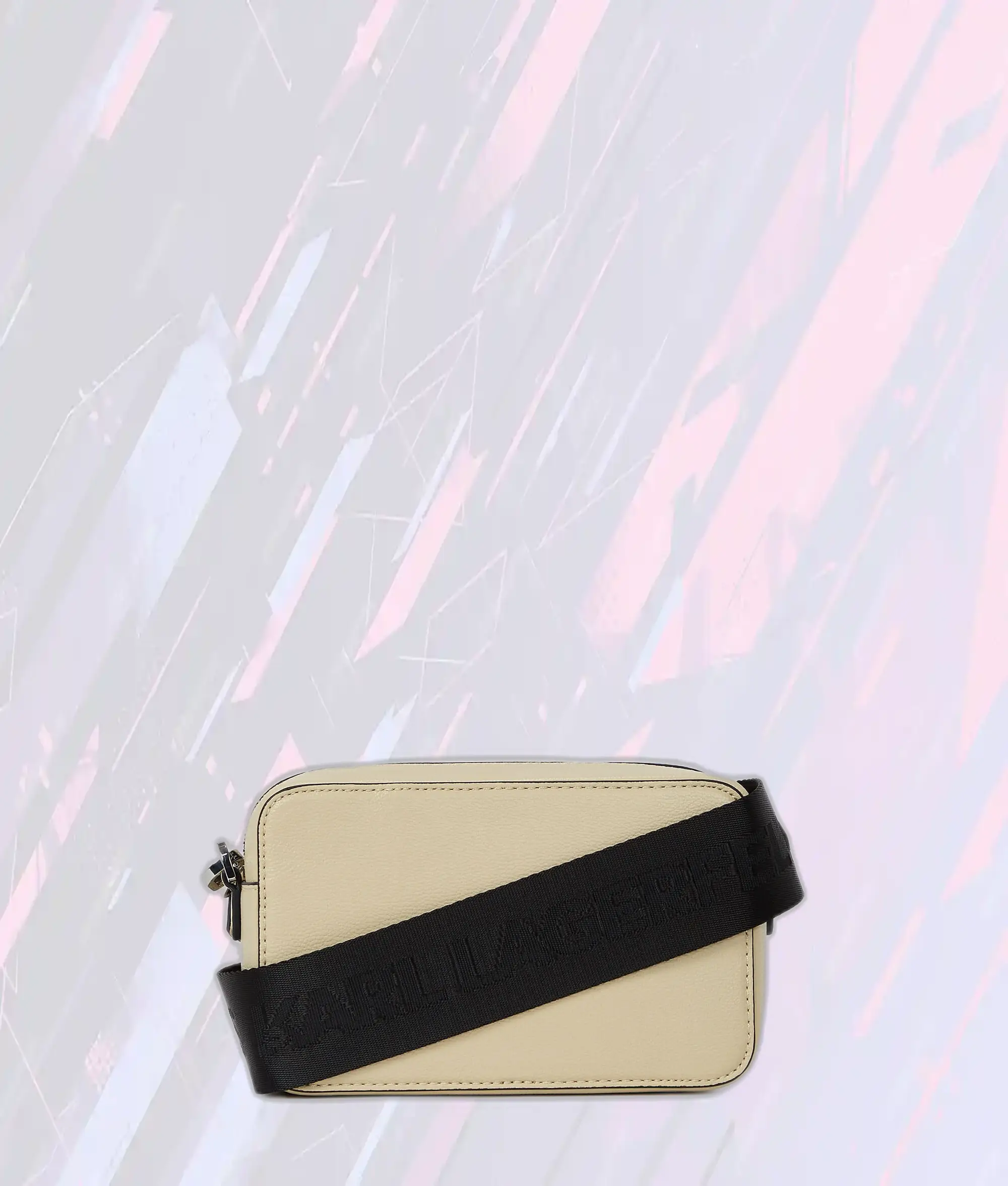 Karl Lagerfeld Paris - Sac Bandoulière Élégant Motif Galet avec Logo en Relief pour Appareil Photo, Style Urbain