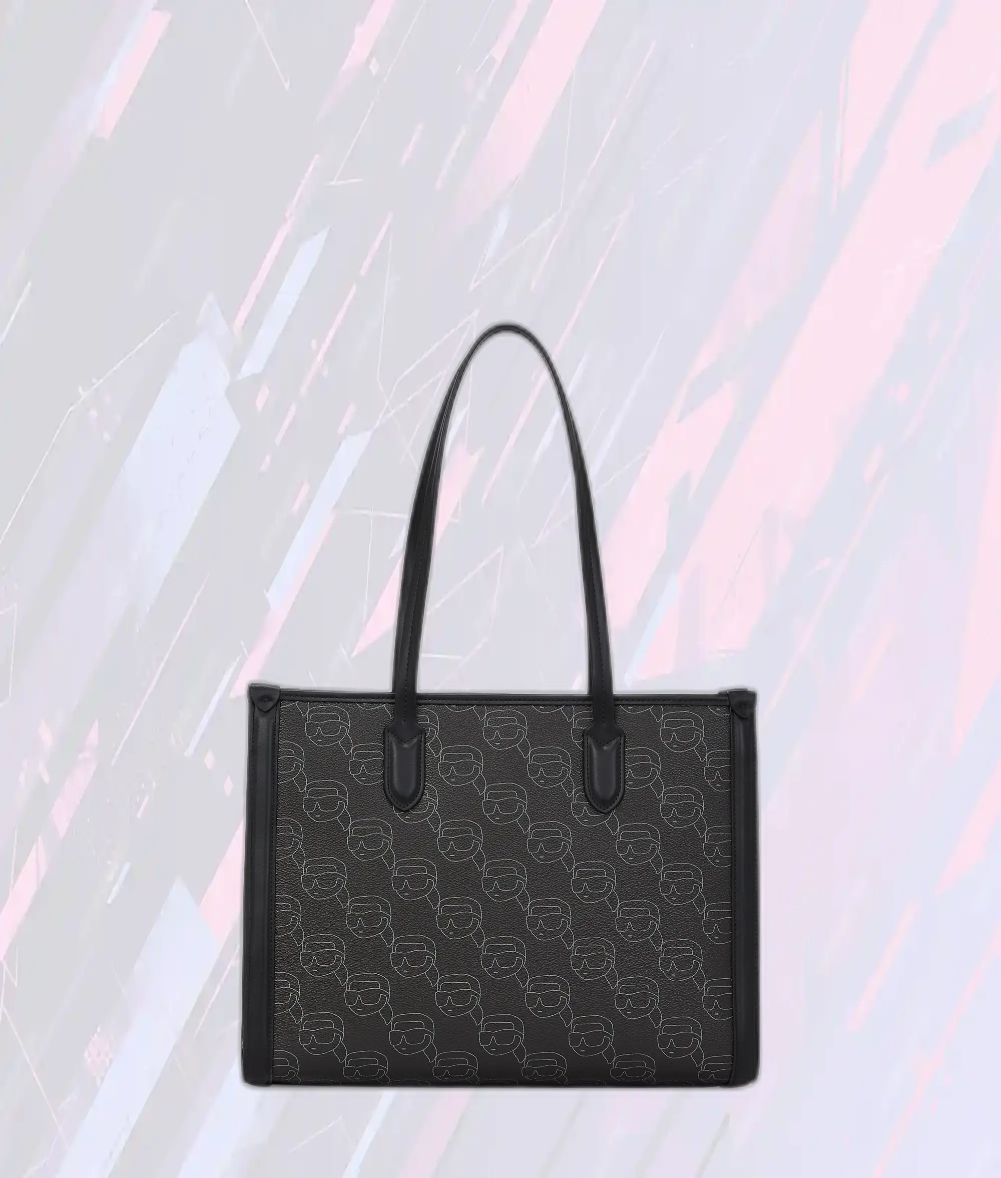 Sac Fourre-Tout Ikon Karl Lagerfeld - Motif Ombre NFT en Noir Taille Moyenne