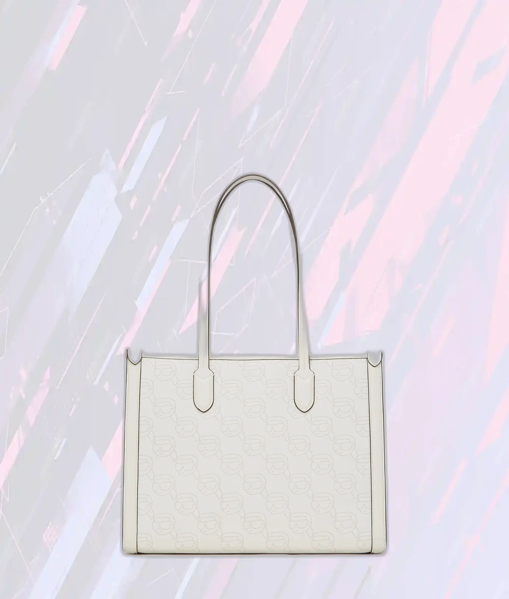 Sac Fourre-Tout Icone Karl Lagerfeld - Motif Ombré NFT Édition Limitée - Taille Moyen Blanc Déstructuré