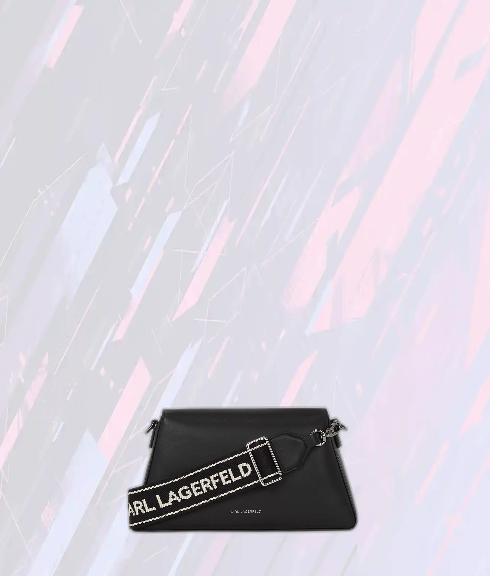 Sac Bandoulière Iconique K en Nickel Noir Karl Lagerfeld