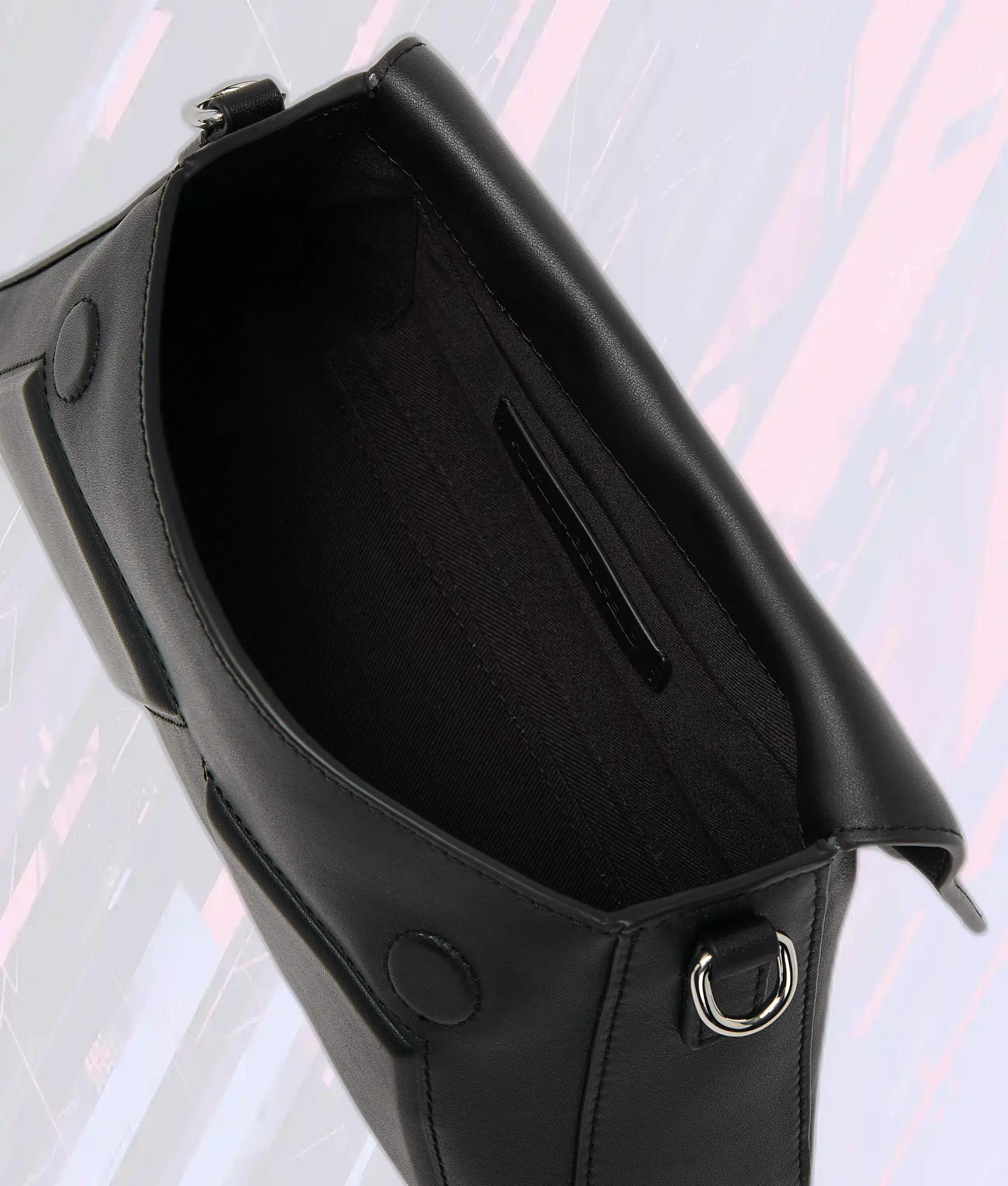 Sac Bandoulière Iconique K en Nickel Noir Karl Lagerfeld