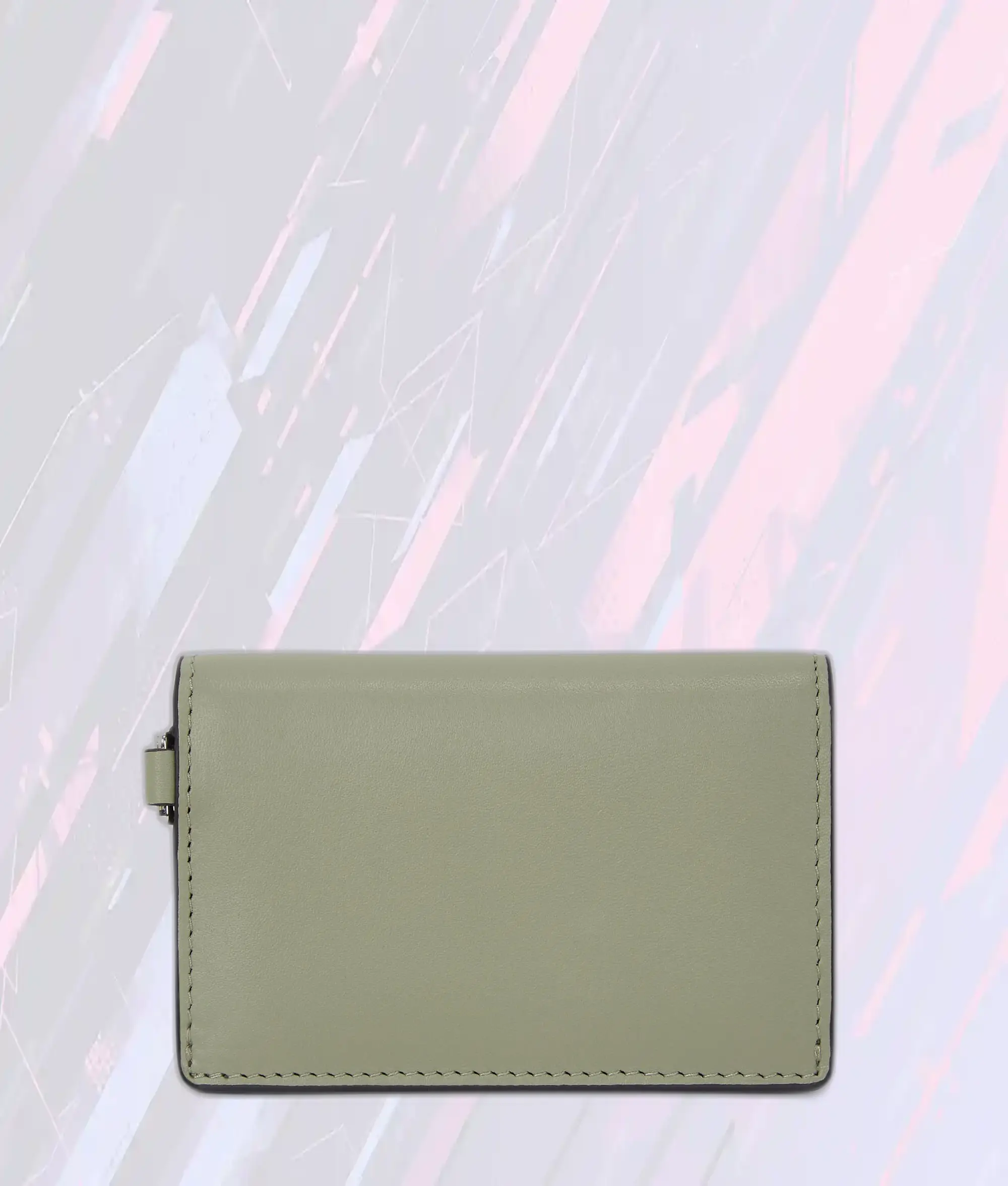 Portefeuille compact Karl Lagerfeld vert pétrole - Chaîne signature en métal - Modèle K Édition Exclusive