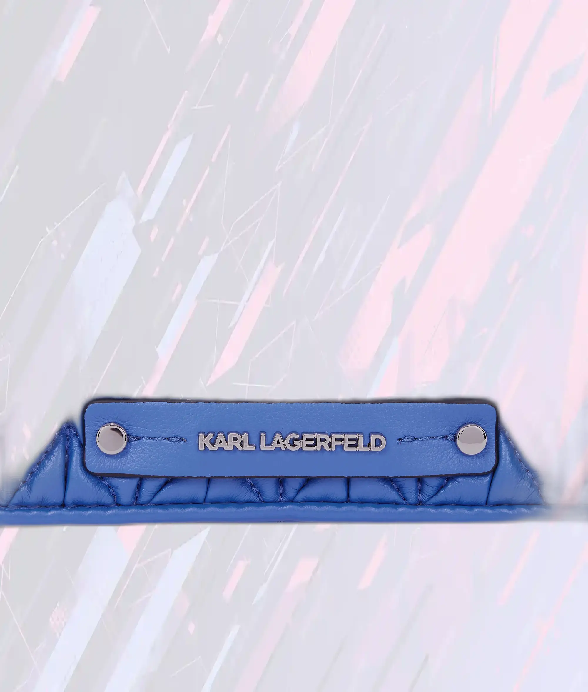 Portefeuille Bandoulière Karl Lagerfeld Tressé Signature Bleu Océan - Sac Compact en Cuir Luxueux