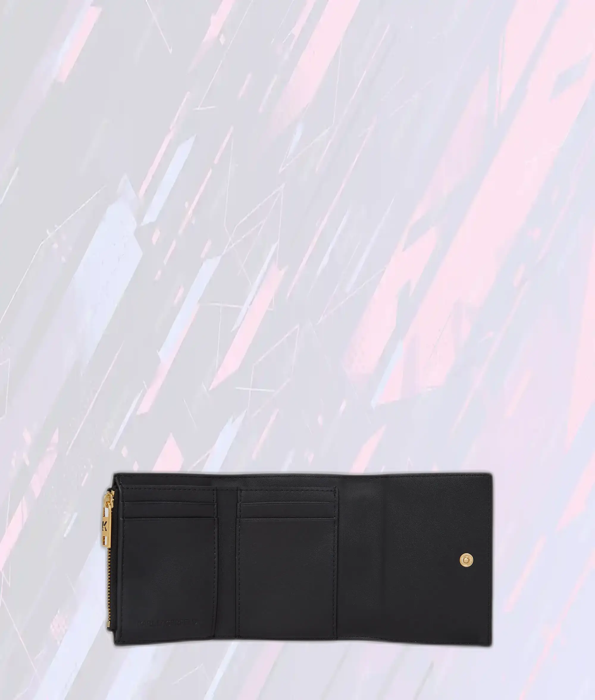 Portefeuille Triplis Signature Karl Lagerfeld - Édition Noir et Or