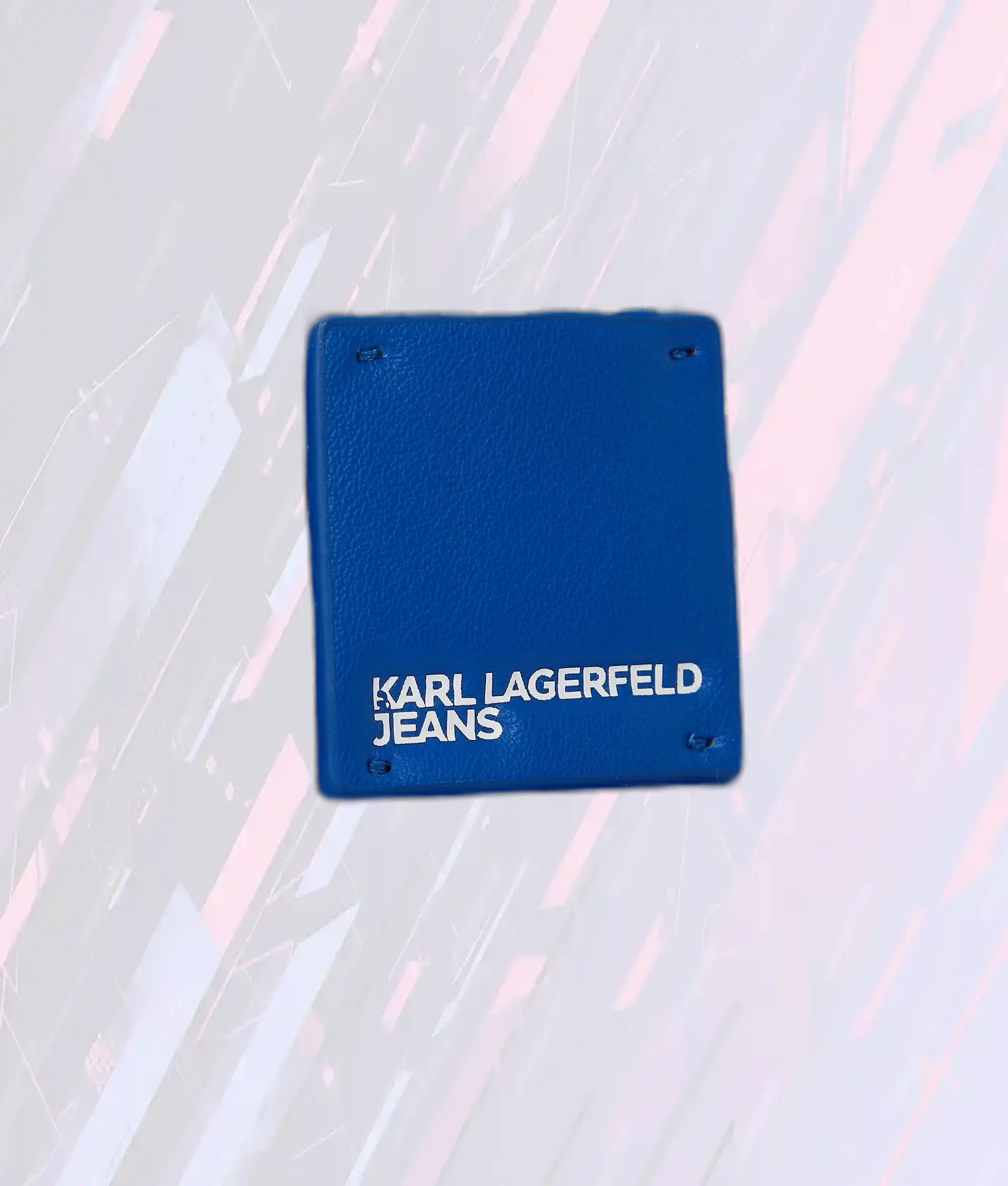 Chapeau Canotier en Fibres Naturelles avec Logo Émoussé Bleu Ciel - Édition Exclusif KL par Karl Lagerfeld