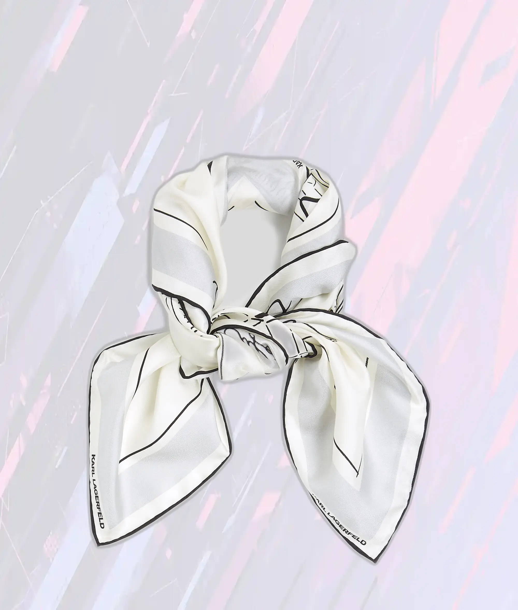 Écharpe en Soie Élégante Cannoli par Karl Lagerfeld & Jorge Parra