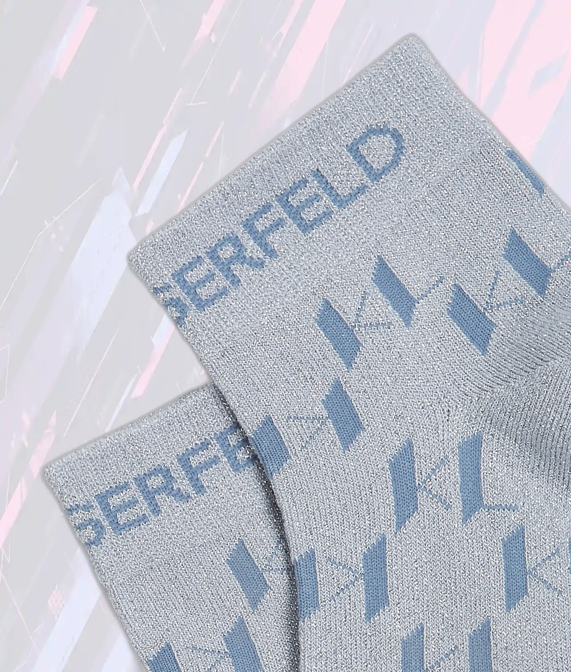 Karl Lagerfeld - Chaussettes Courtes Kentucky Bleu Monogramme K - Lot de 2 - Élégantes & Impeccables