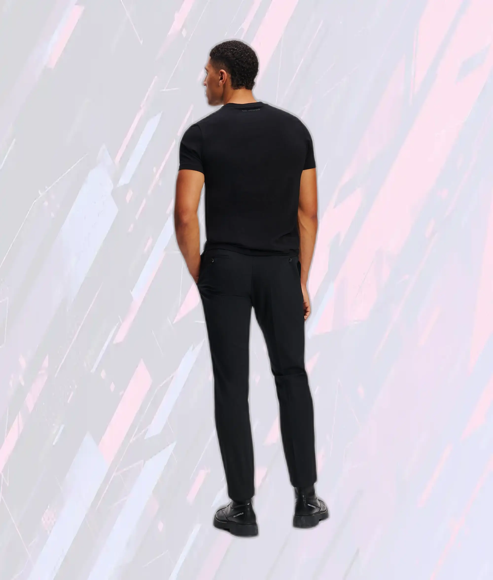 Pantalon Élégant Noir sur Mesure Karl Lagerfeld Maison