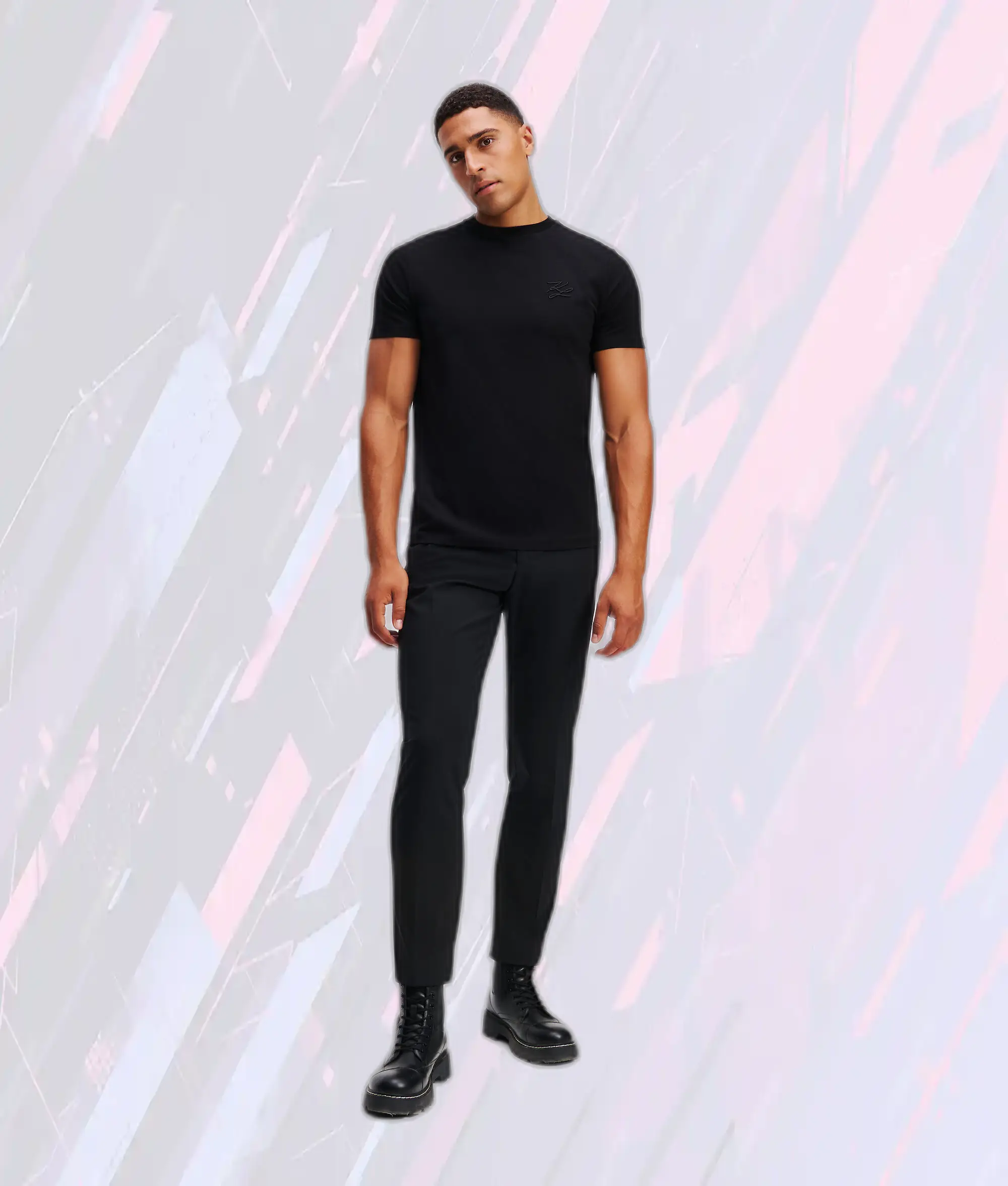 Pantalon Élégant Noir sur Mesure Karl Lagerfeld Maison