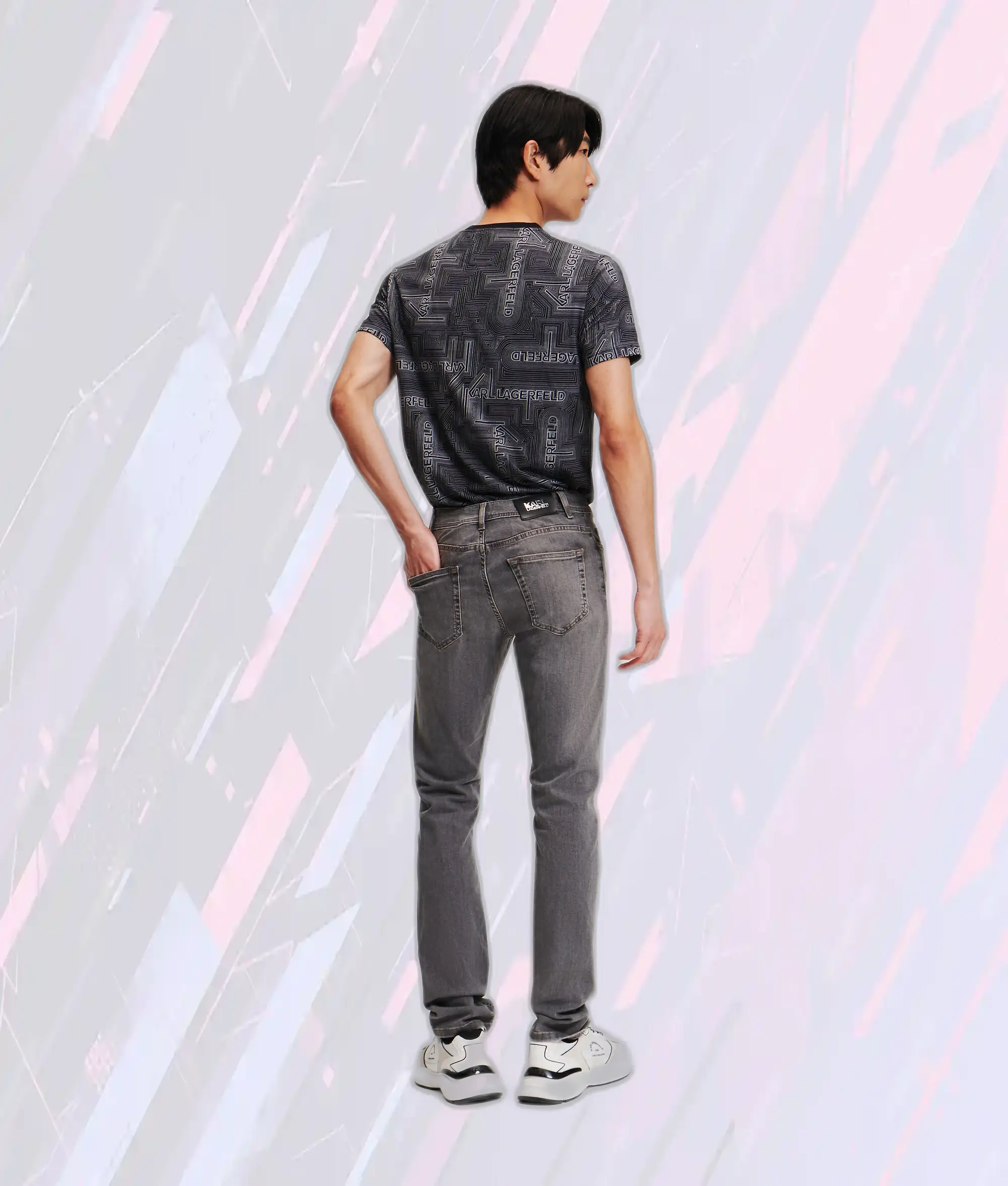Karl Lagerfeld Denim Intemporel à Reflets Métallisés