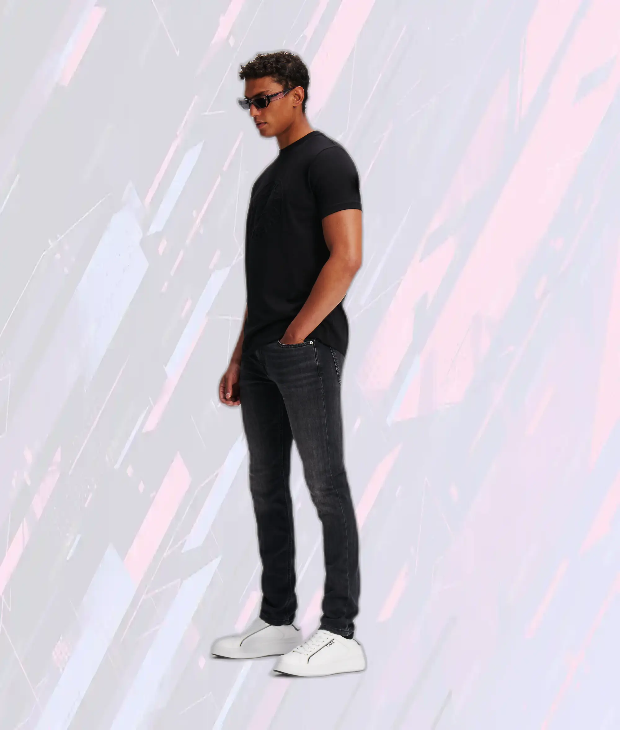 Jean Noir Signature Karl Lagerfeld - Coupe Classique Intemporelle