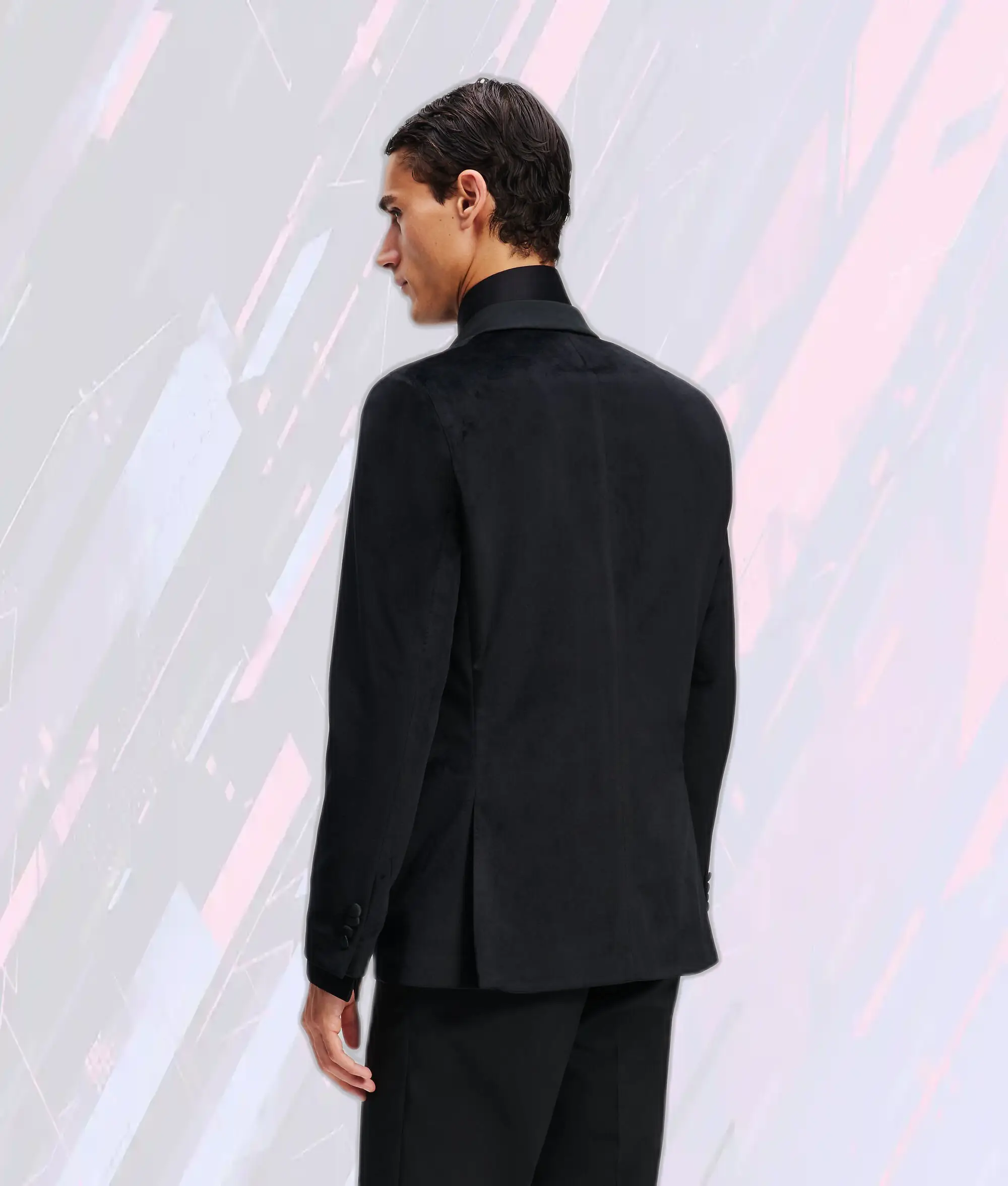 Veste élégante unisexe Karl Lagerfeld en noir à simple boutonnage