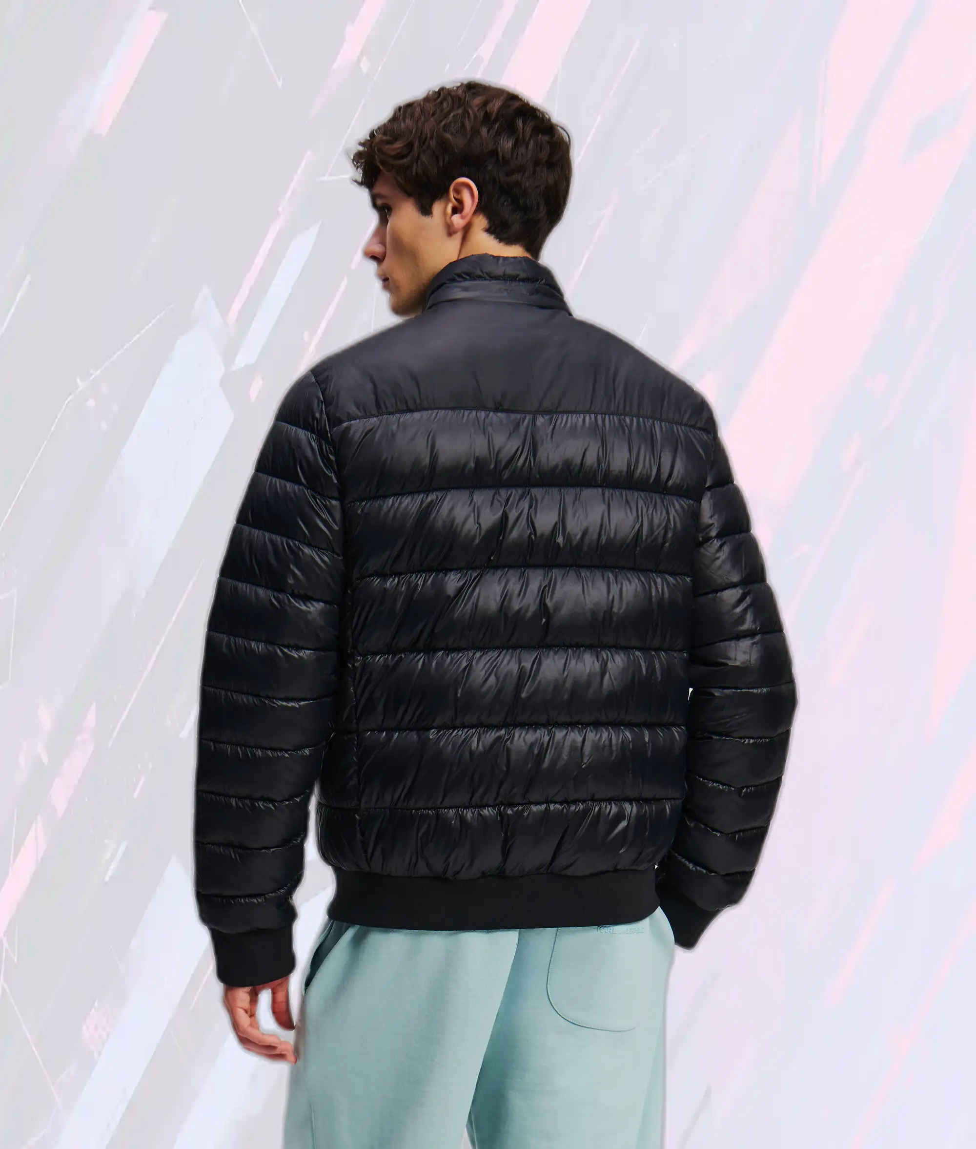 Veste matelassée signature Karl Lagerfeld - Noir luxe - Style iconique mode