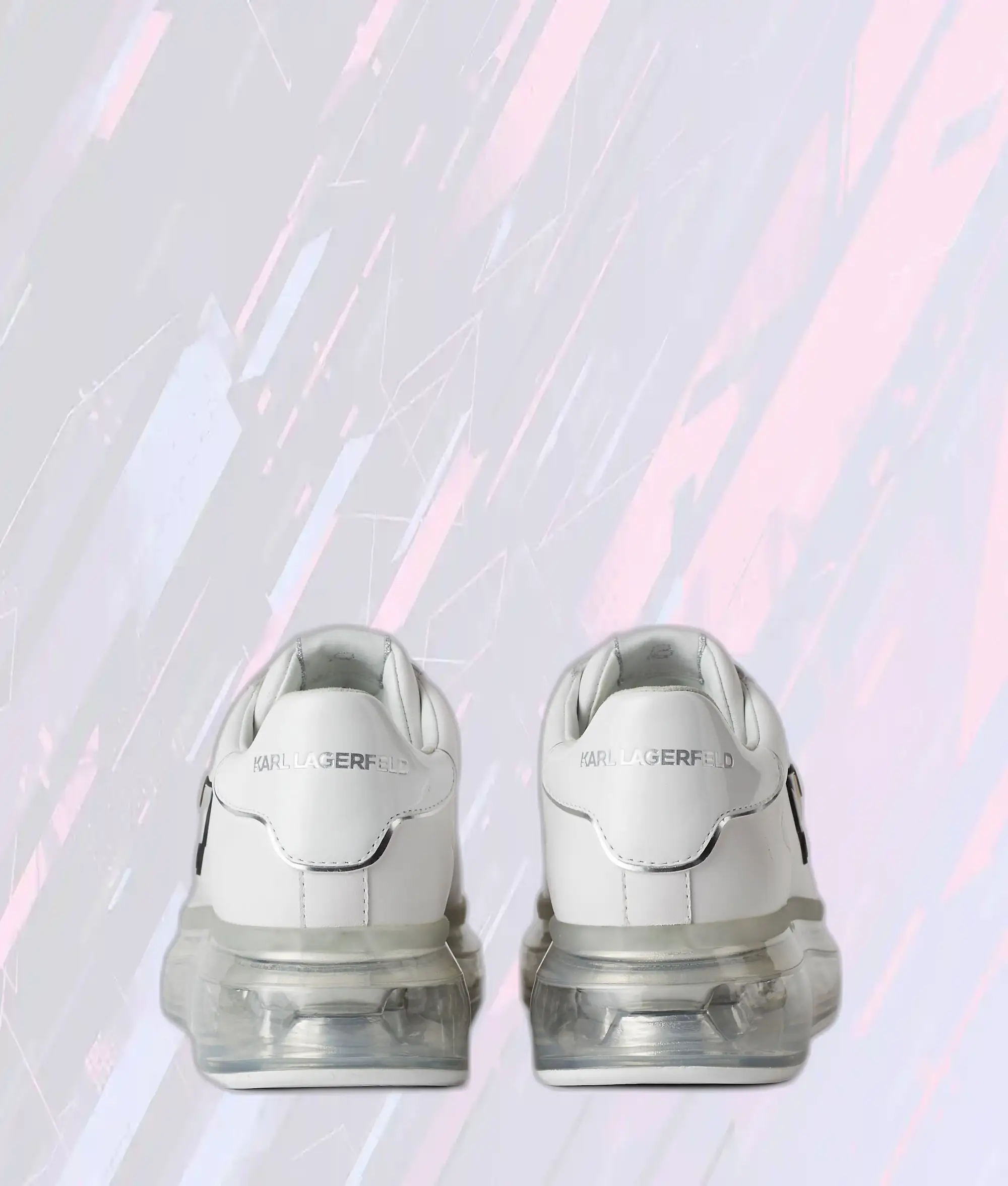 Chaussures de Sport Édition Limitée Karl Lagerfeld - Design Futuriste en Blanc Argenté avec Coussin Kapri & Certificat NFT