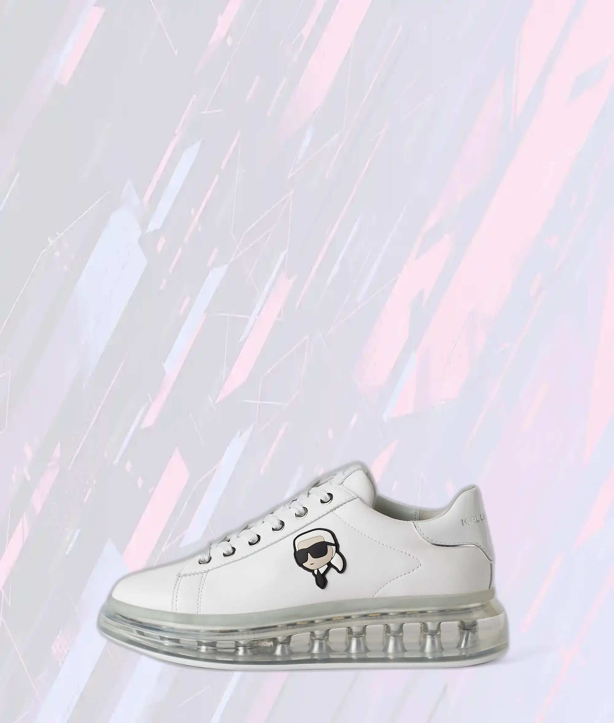 Chaussures de Sport Édition Limitée Karl Lagerfeld - Design Futuriste en Blanc Argenté avec Coussin Kapri & Certificat NFT