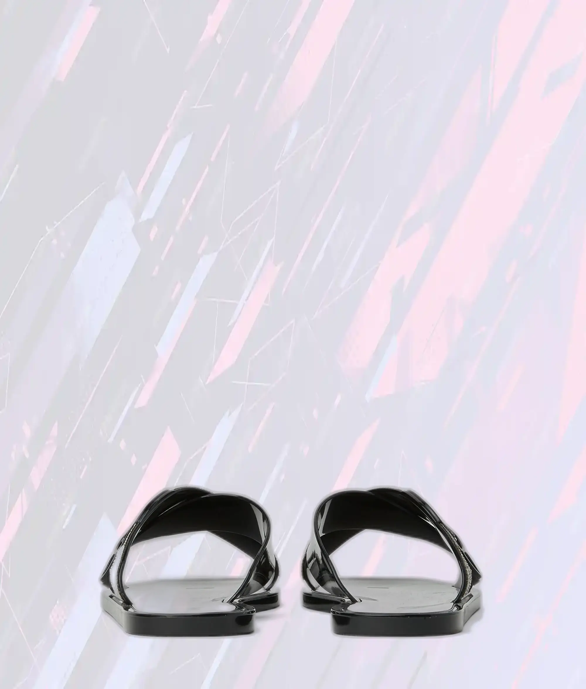 Sandales Strass Karl Lagerfeld Gelée Brillante Collection Ikon Noir & Argent