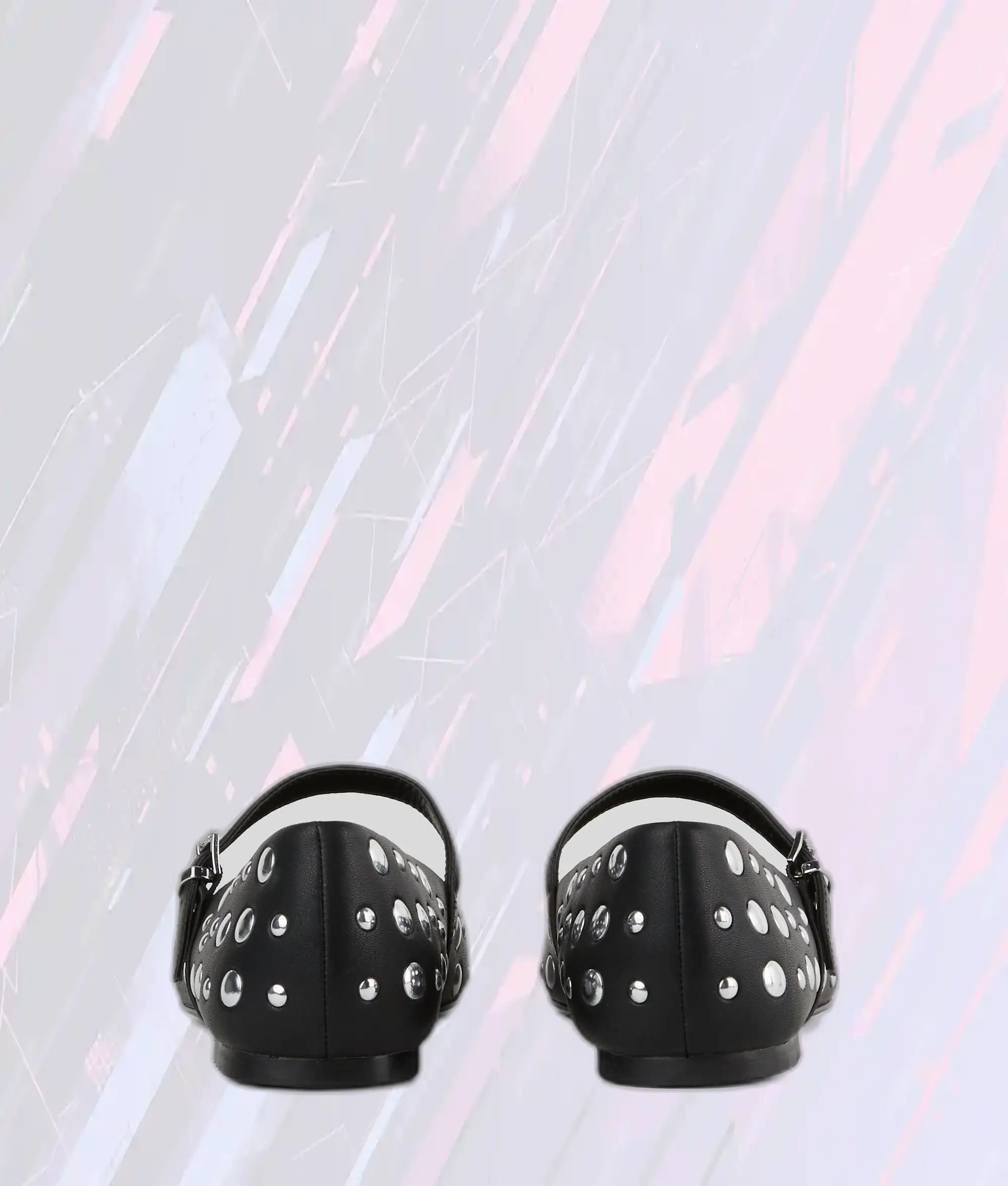 Escarpins Karl Lagerfeld Noir/Argenté à Motif Karo et Clous Miroir - Détails Métallisés et Élégance Audacieuse