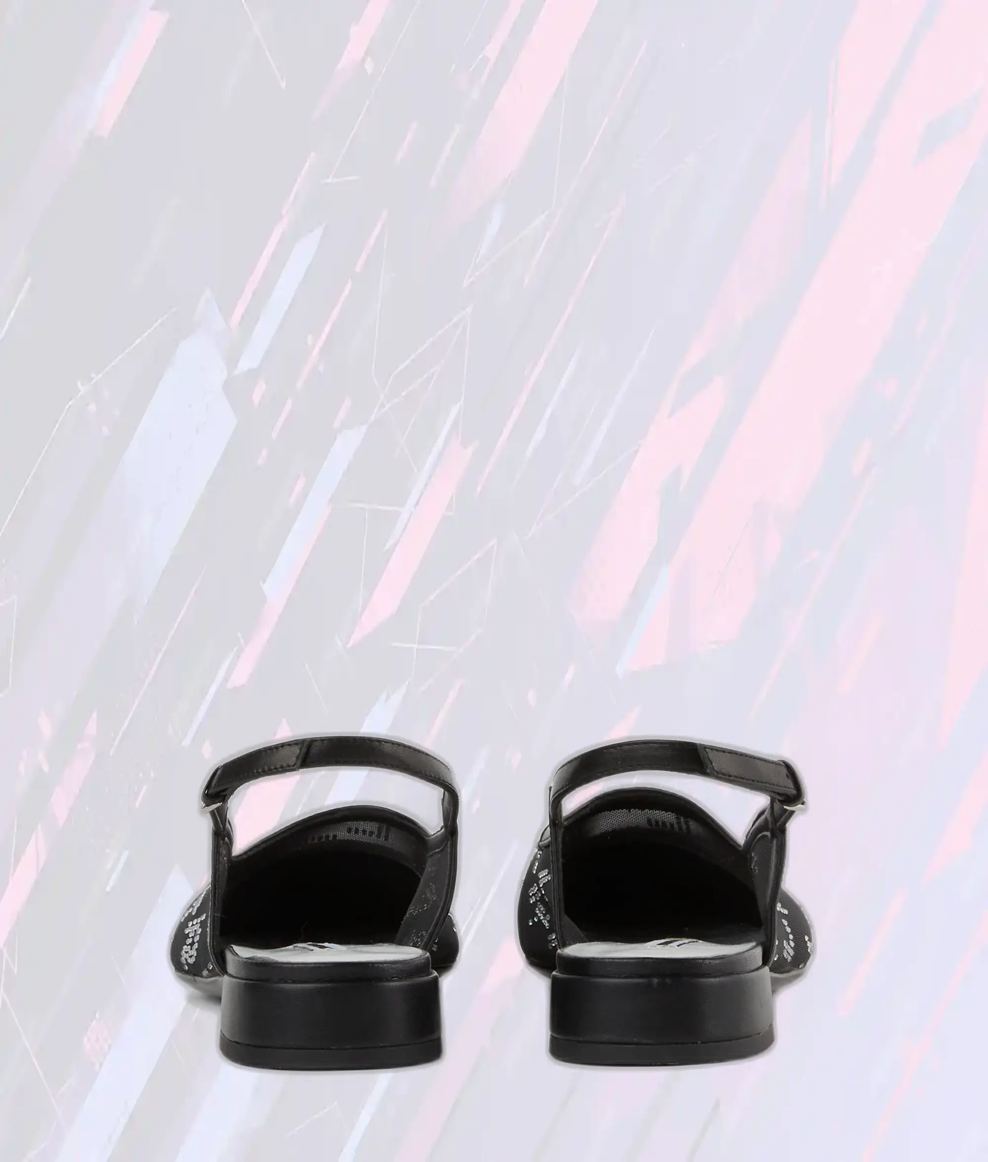 Escarpins à Brides Coulissantes Karl Lagerfeld Strass Noir/Argent Édition Limitée - Chaussures Femme Luxe
