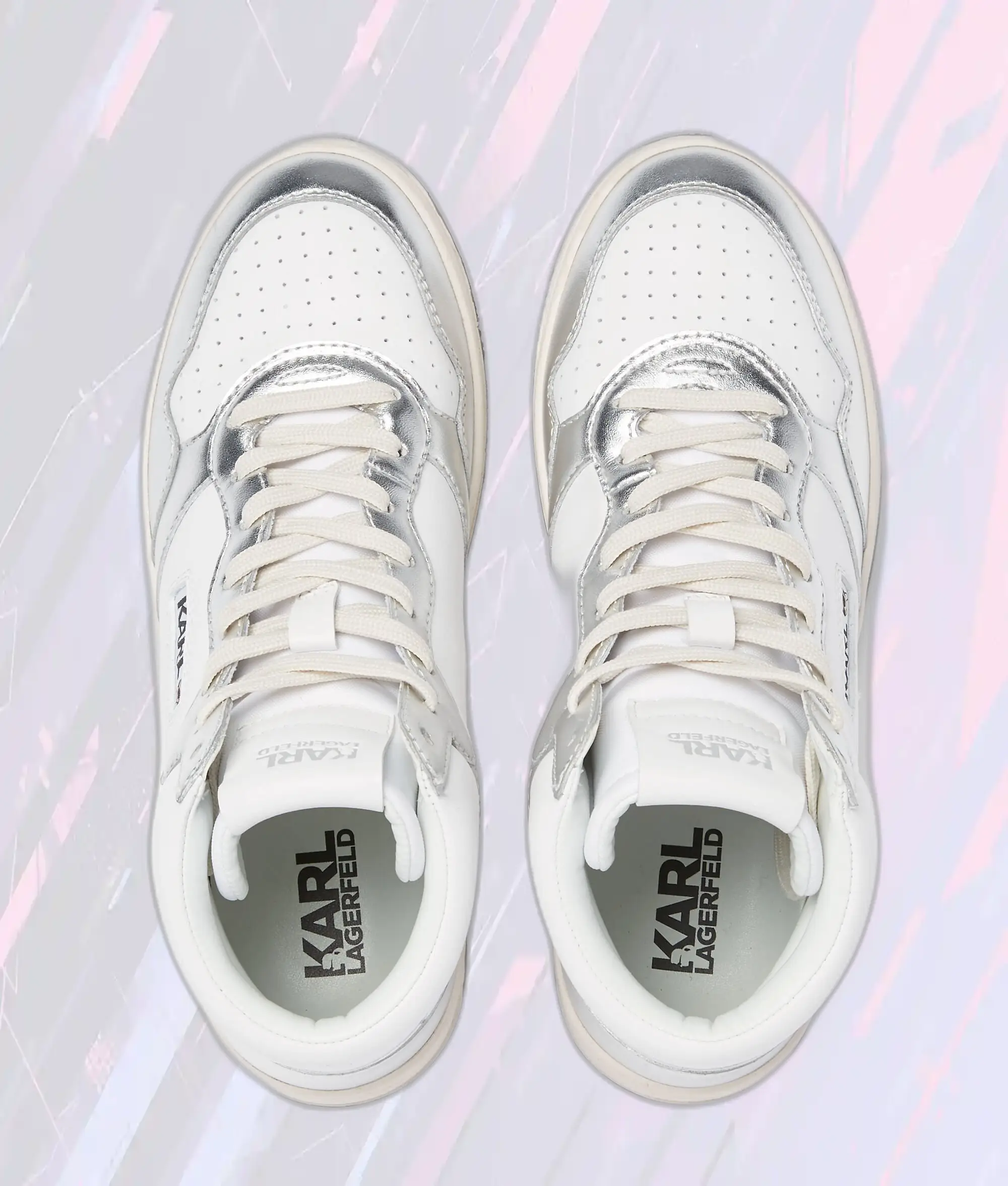 Chaussures Baskets Karl Lagerfeld Krew Collar Blanc Argenté