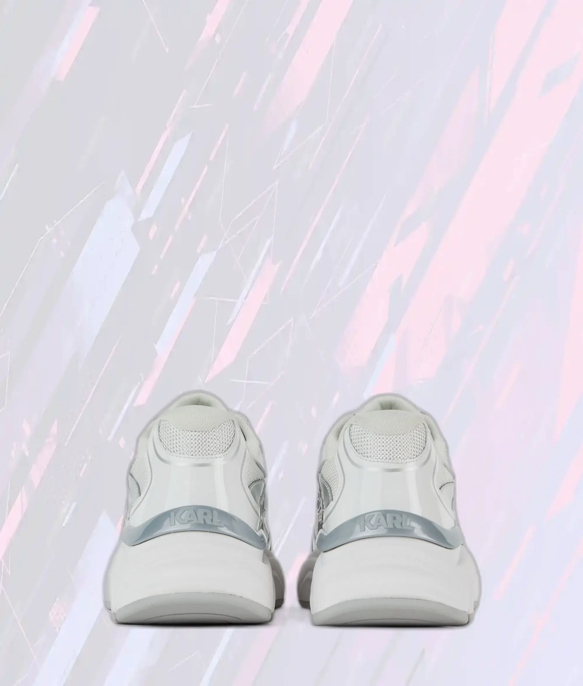Baskets Signature Komet Blanc Argenté par Karl Lagerfeld