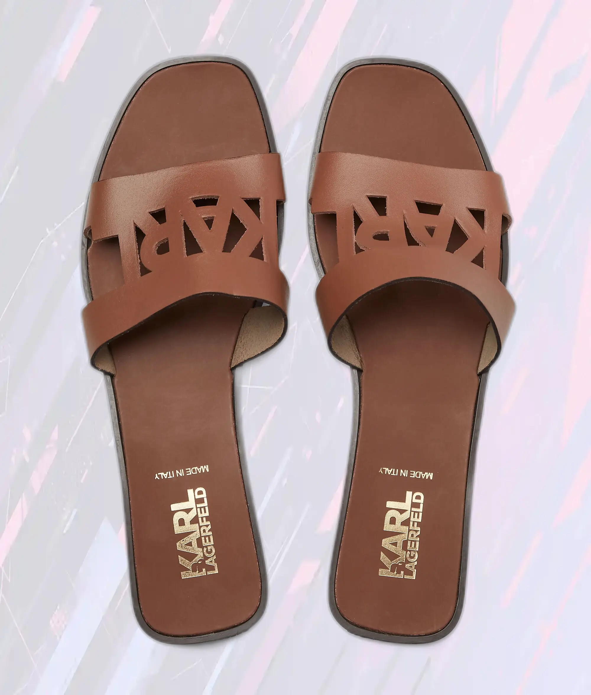 Sandales Skoot II à motifs découpés Karl Lagerfeld - Nuance Sable Doré