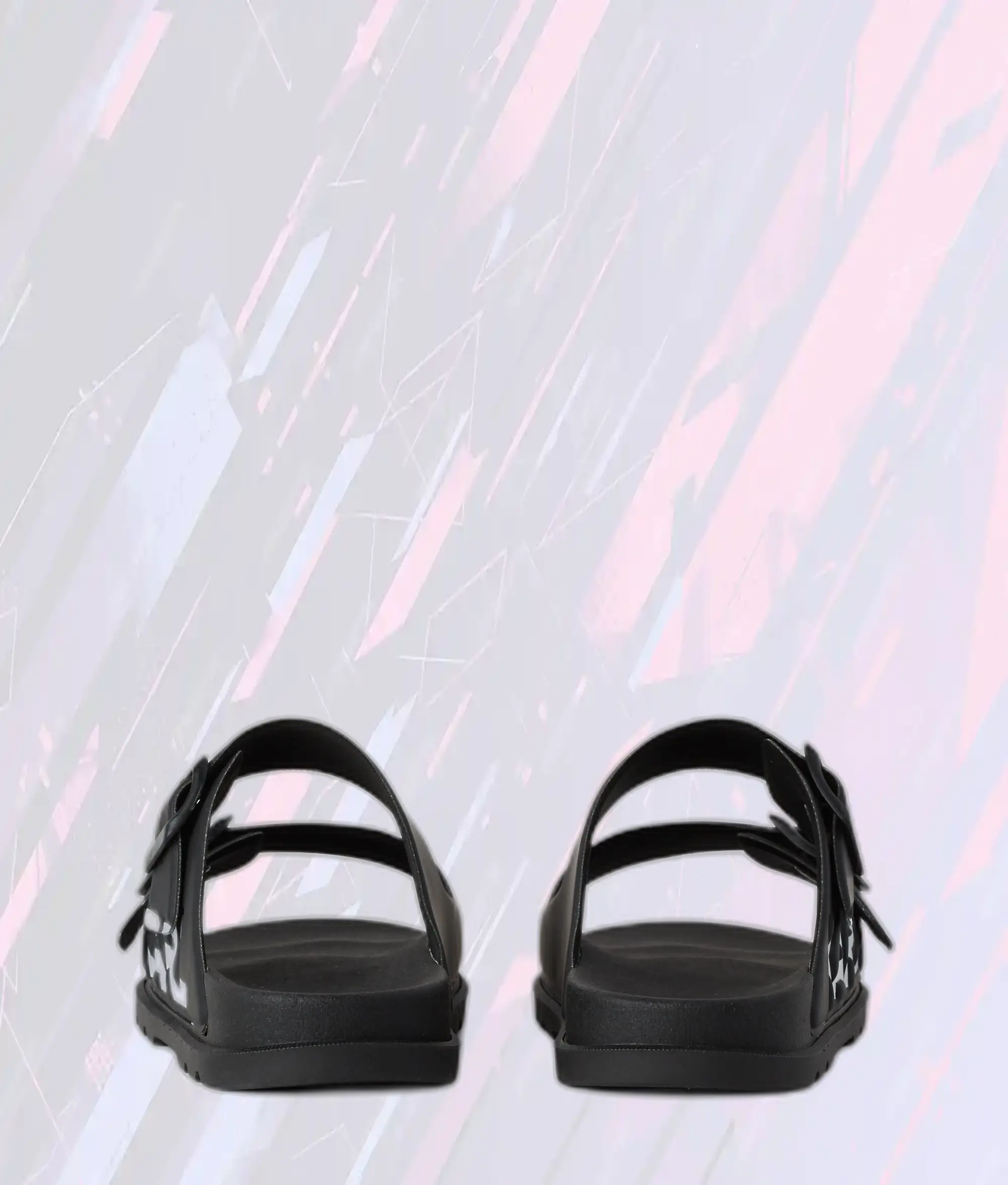 Sandales Élégantes Karl Lagerfeld à Double Lanières - Modèle Kondo Tred Bicolore Noir/Blanc