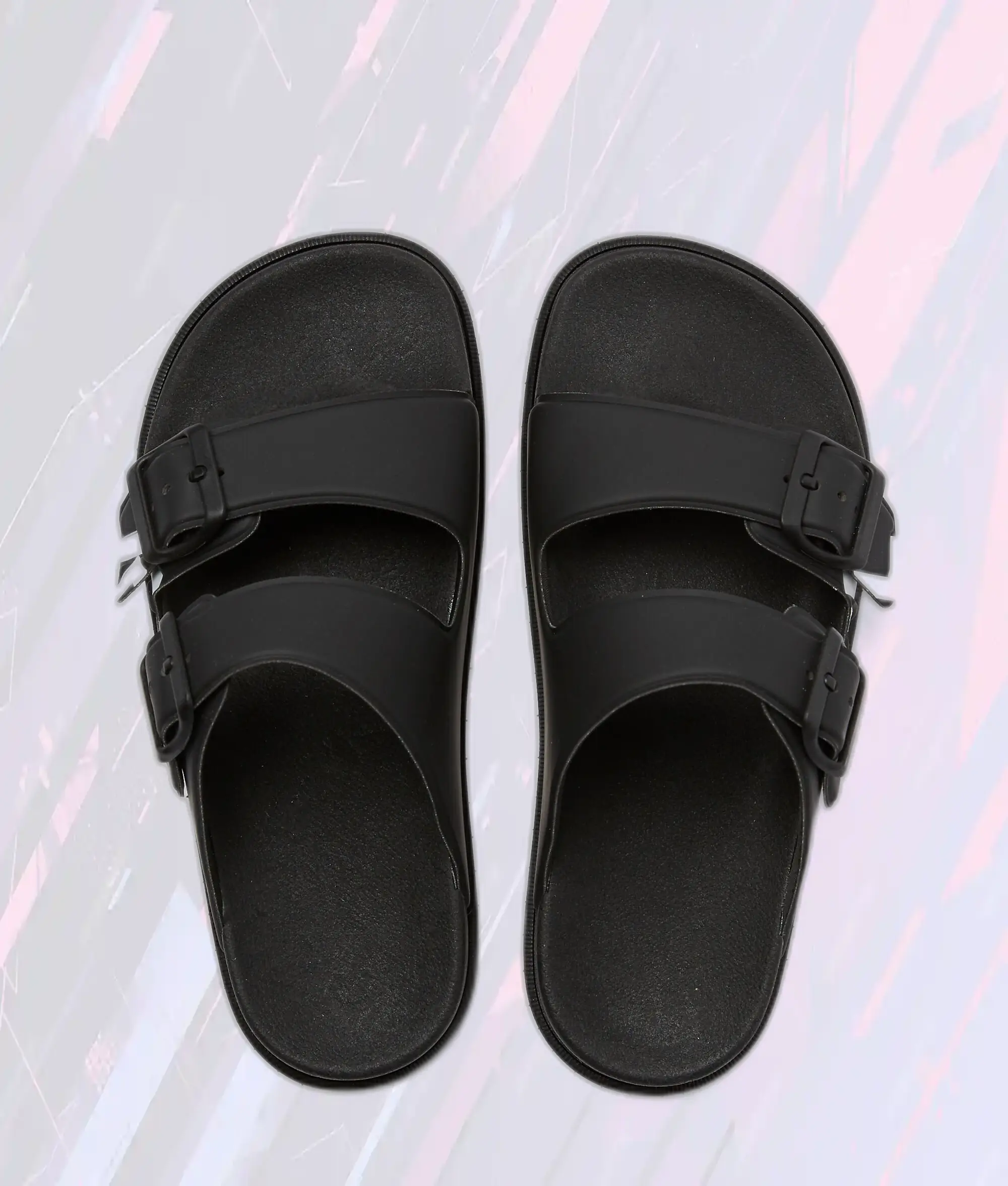 Sandales Élégantes Karl Lagerfeld à Double Lanières - Modèle Kondo Tred Bicolore Noir/Blanc