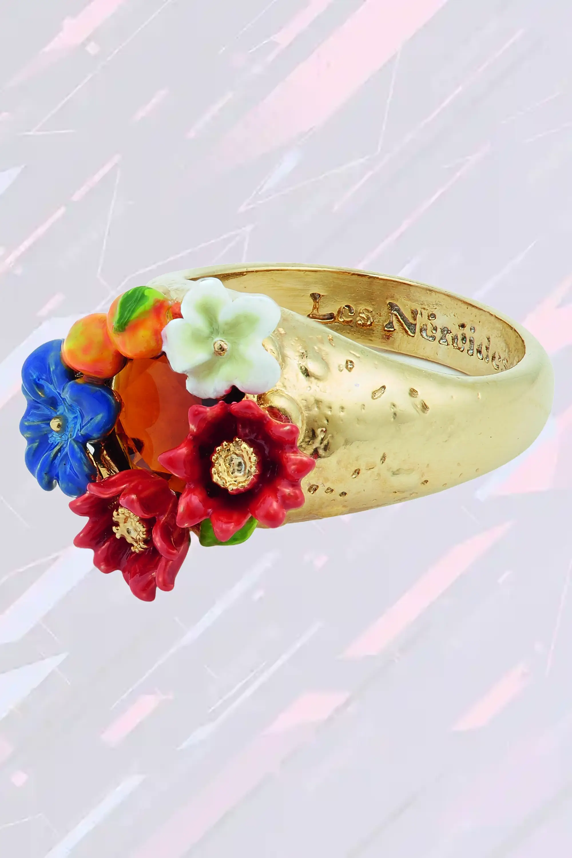 Les Néréides Bague événement inspirée par les pétales et les agrumes