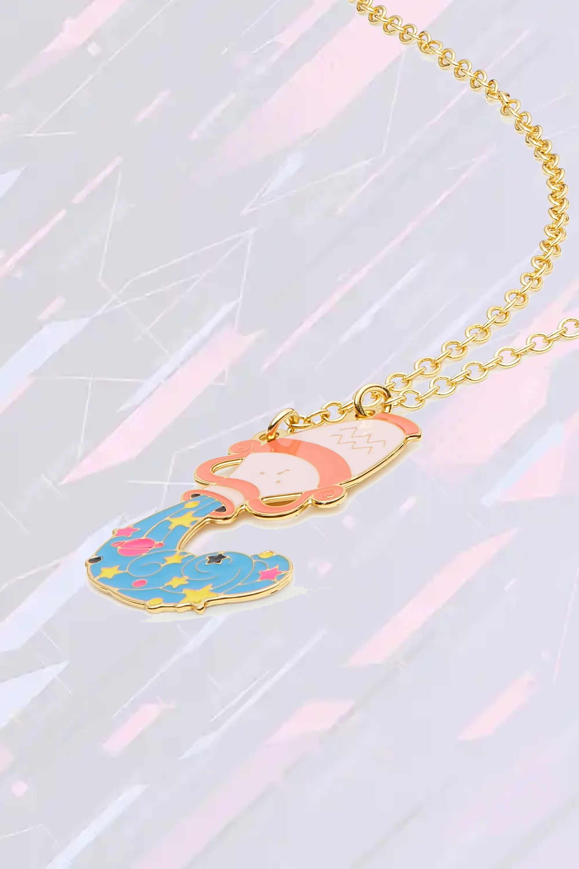 Pendentif Collier Étoilé Verseau - Création Les Néréides pour Signe Zodiacal Aquatique Bijou Astrologique Verseau en Argent - Collier Céleste Les Néréides Édition Limitée