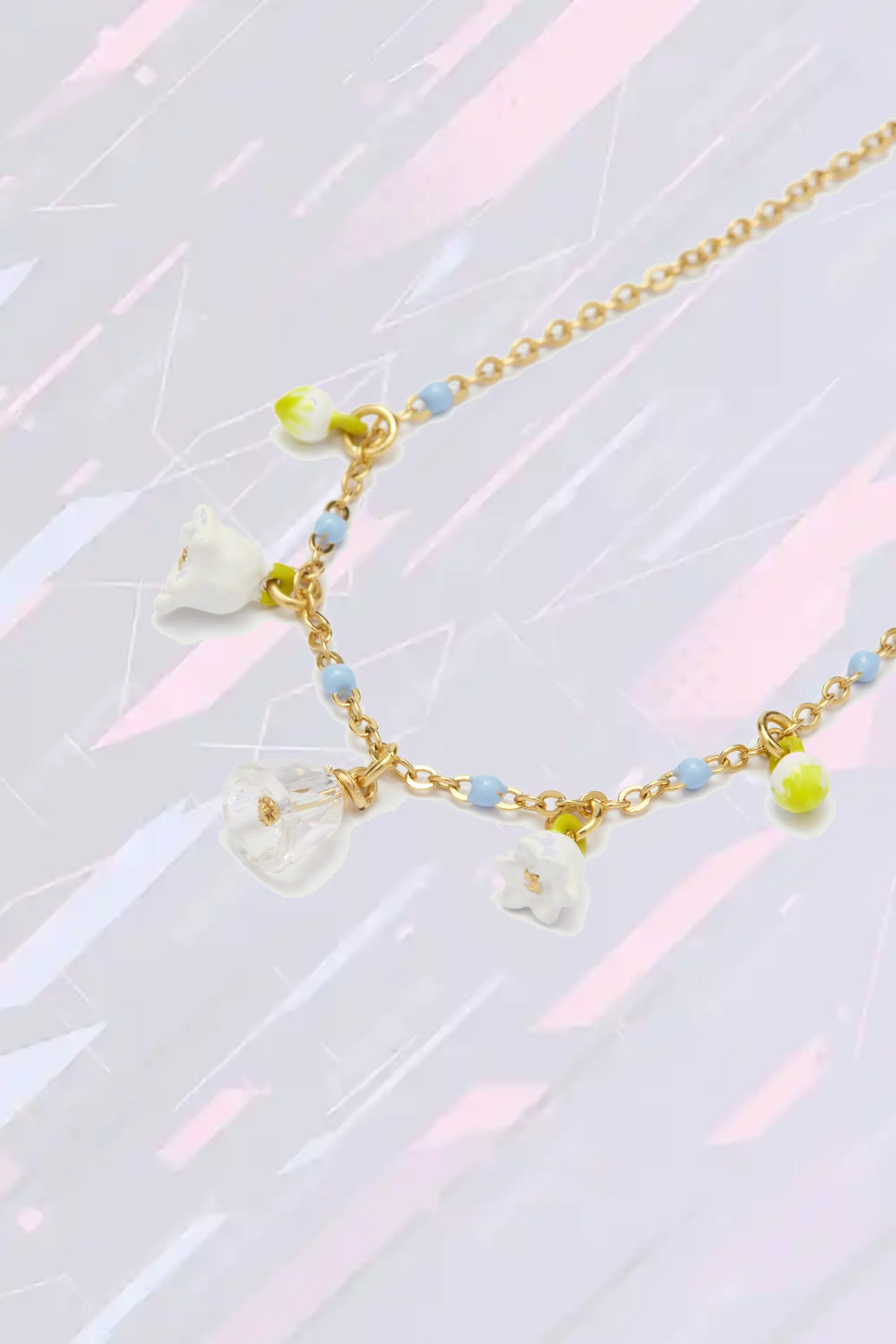 Bracelet délicat Les Néréides - Motif muguet printanier en argent