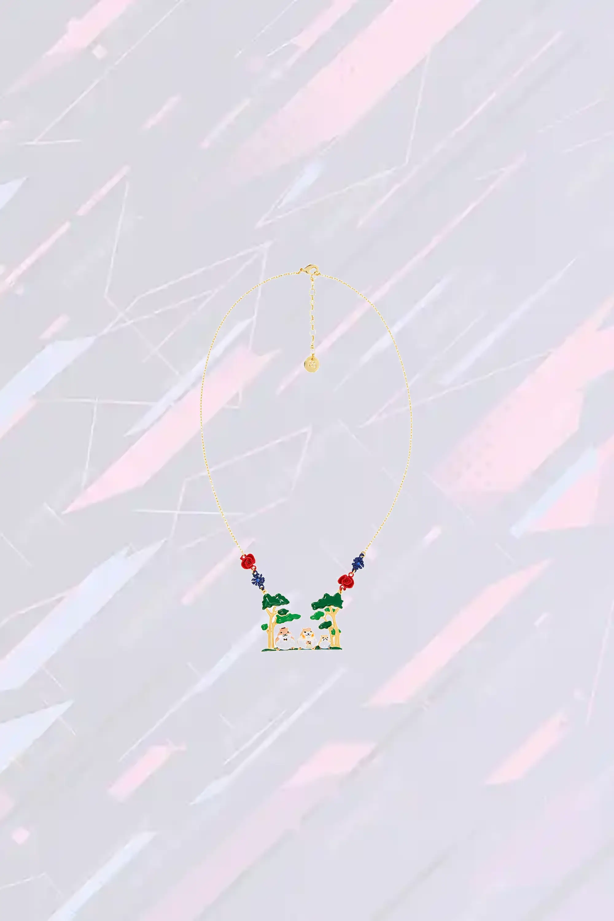 Pendentif Néréides Famille de Rongeurs en Forêt Boisée