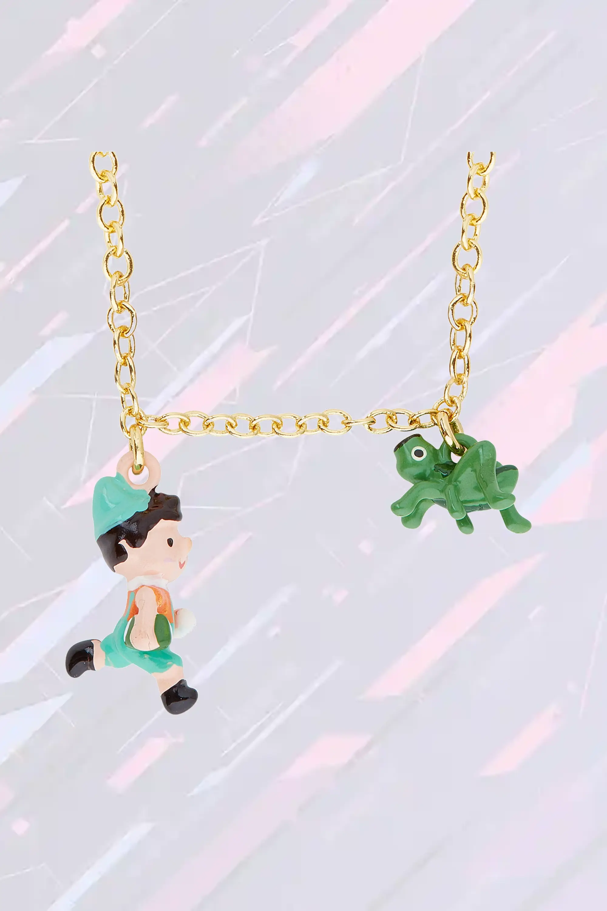 Collier Fantaisie Les Néréides - Pendentif Conte Féerique Pinocchio et Son Grillon