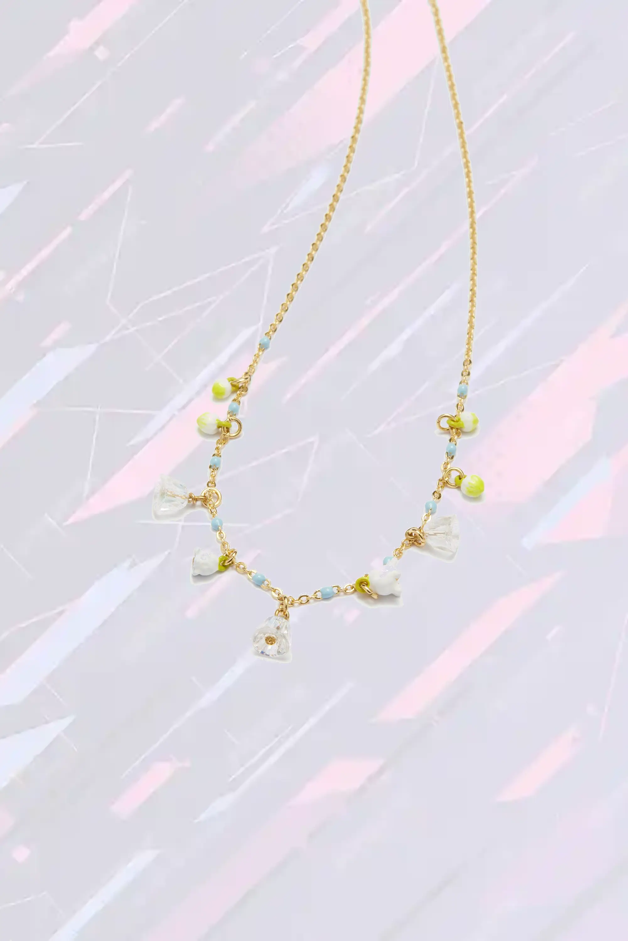 Les Néréides - Pendentif clochettes de lys en argent massif, collier florale printanier